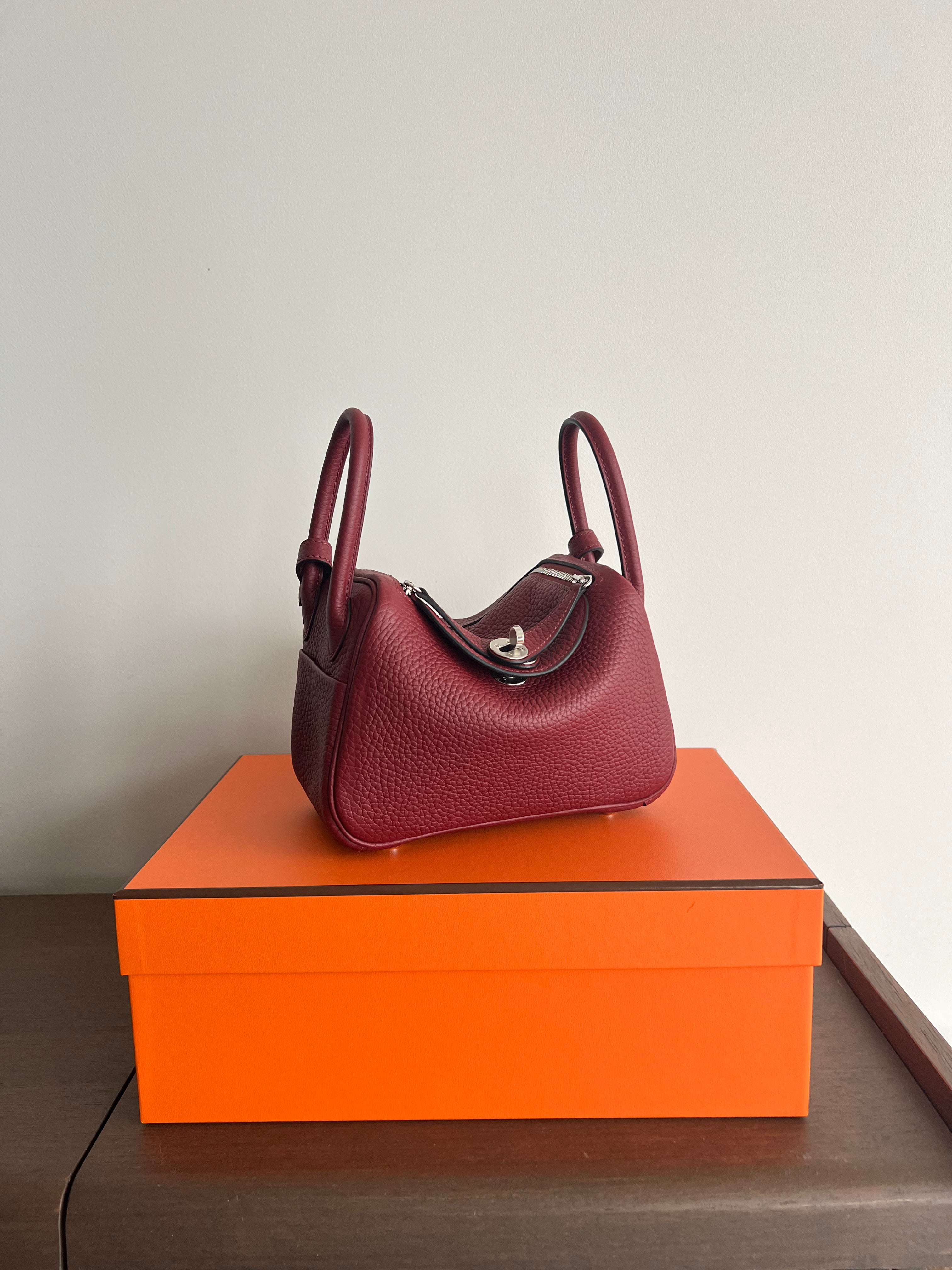 Hermès Mini Lindy Rouge H Clemence PHW、mySite、garminoutage.com