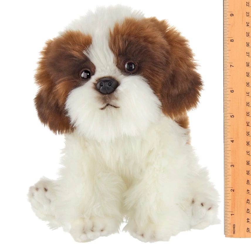 Plush Shih Tzu-Bentley by Bearington Stuffed Fluffy Brown & White Puppy Dog、mySite、g9winljtr