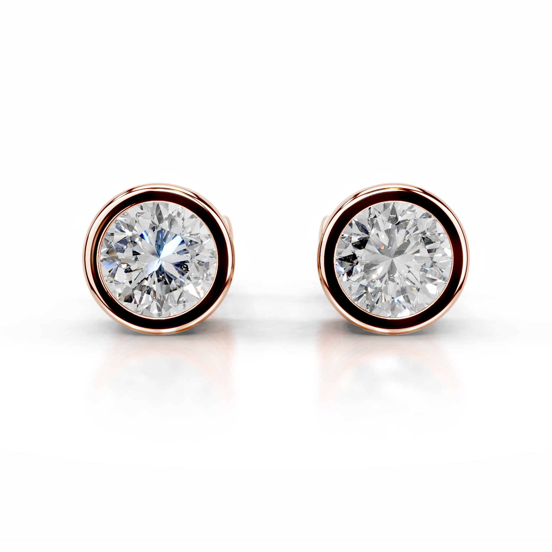 Amber Lab Grown Diamond Earrings (3 Carat) -14K Rose Gold、mySite、hinf8tx79