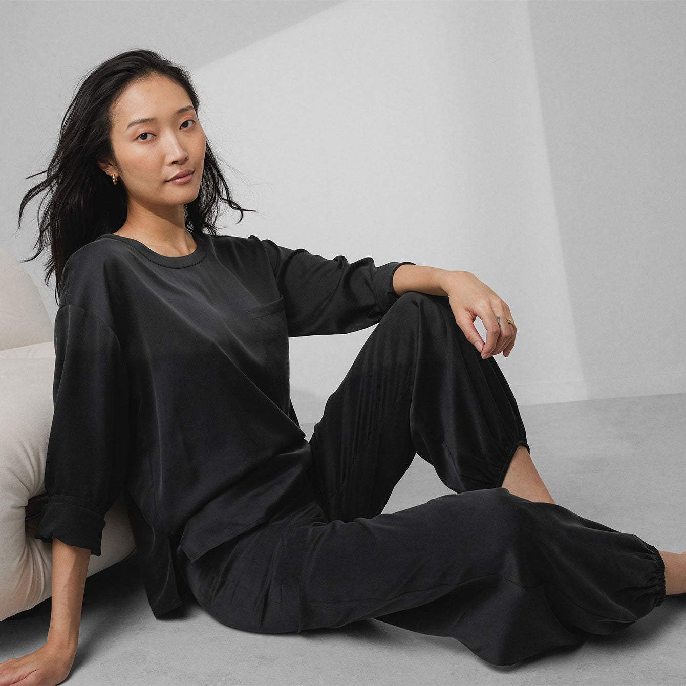 Washable Silk Long Sleeve Jogger Pant Set、mySite、bengalsvssteelers