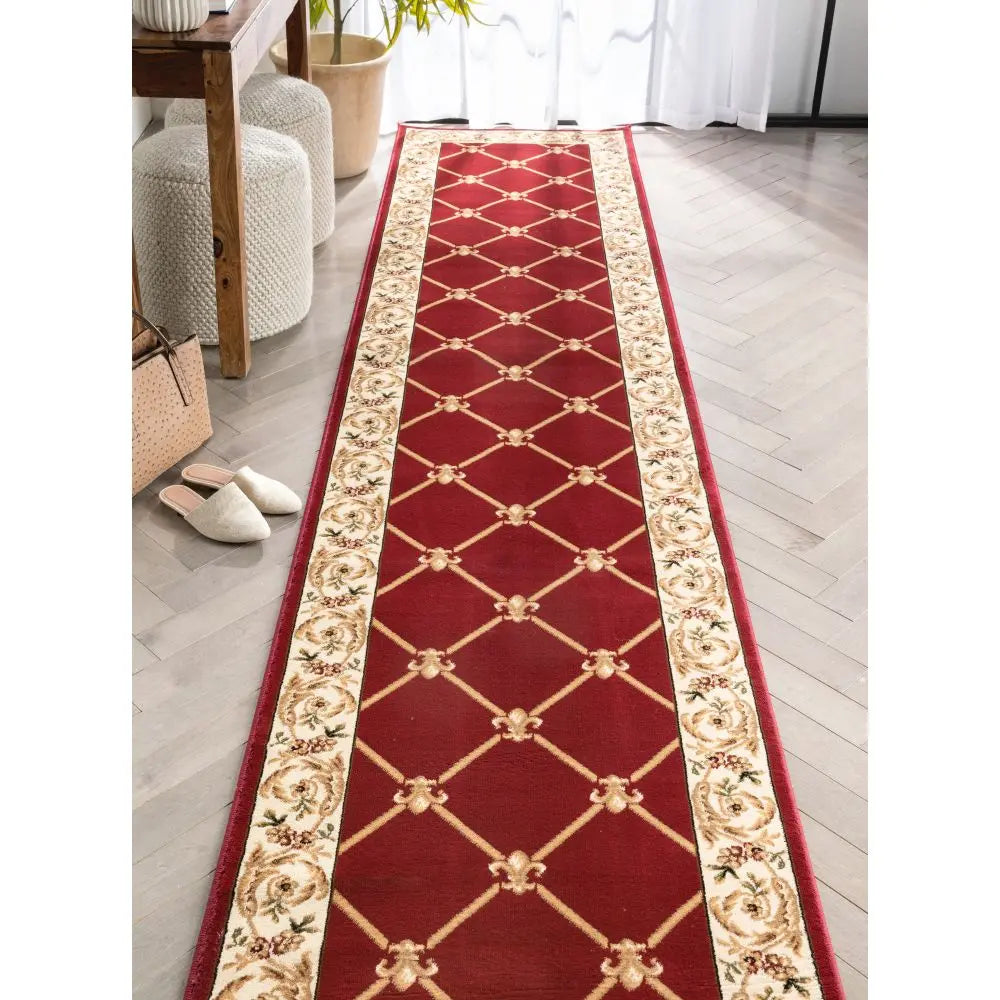 Fleur De Lis Red Formal Rug、mySite、gigharbornorthrealestate