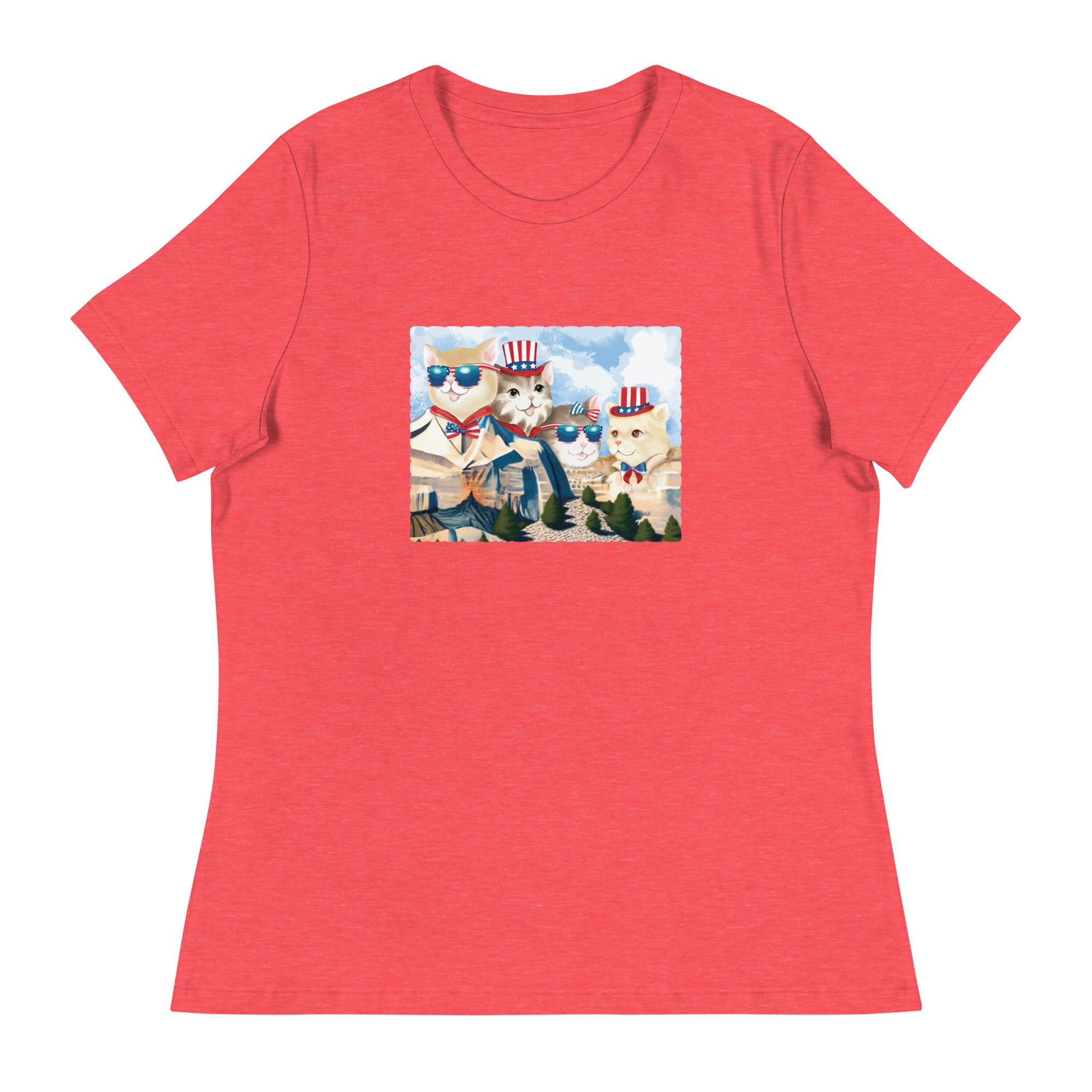 Cat Rushmore Women's Relaxed T-Shirt、mySite、camillekostekn