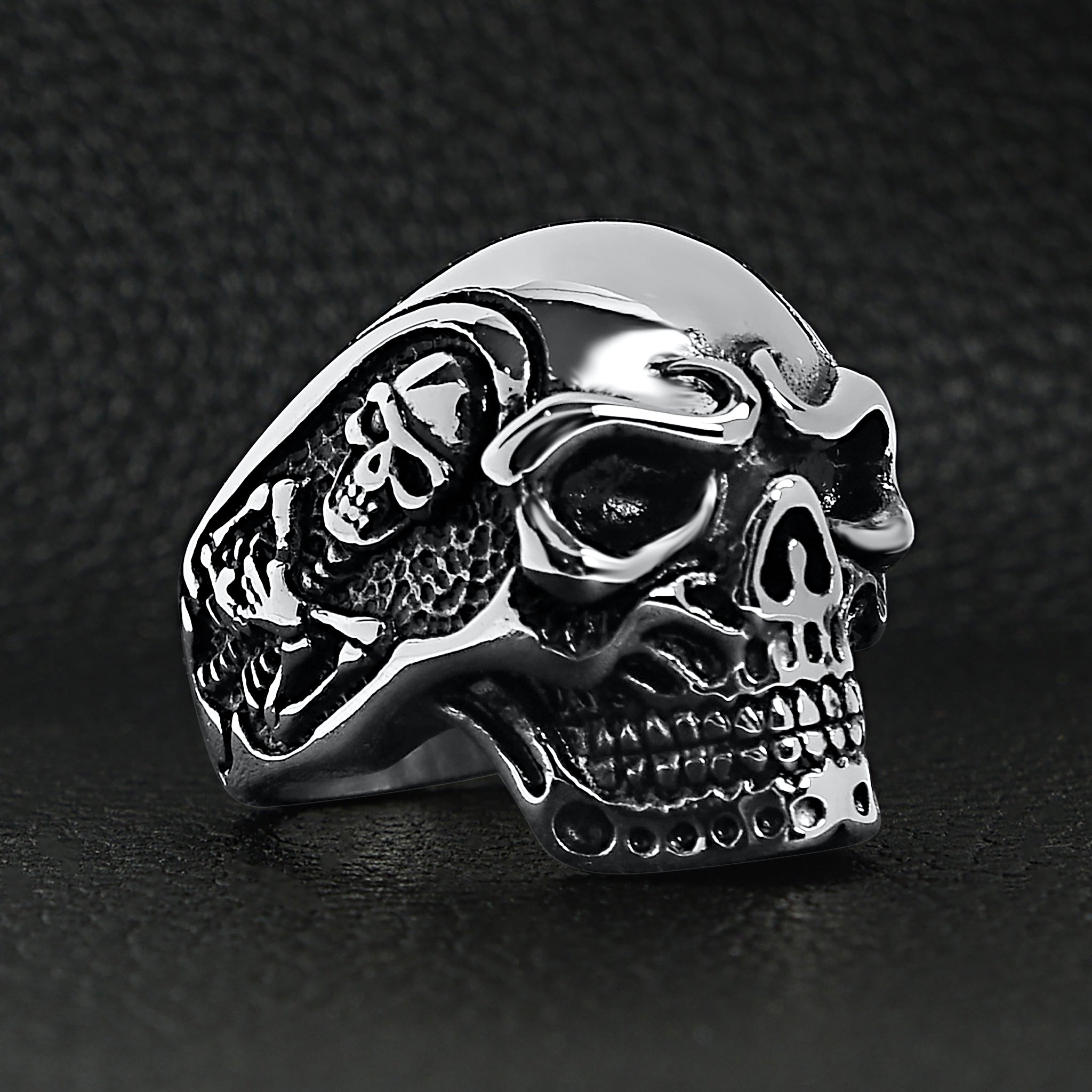 Stainless Steel Skull With Skeleton Accents Ring / SCR4048、mySite、dreamappss