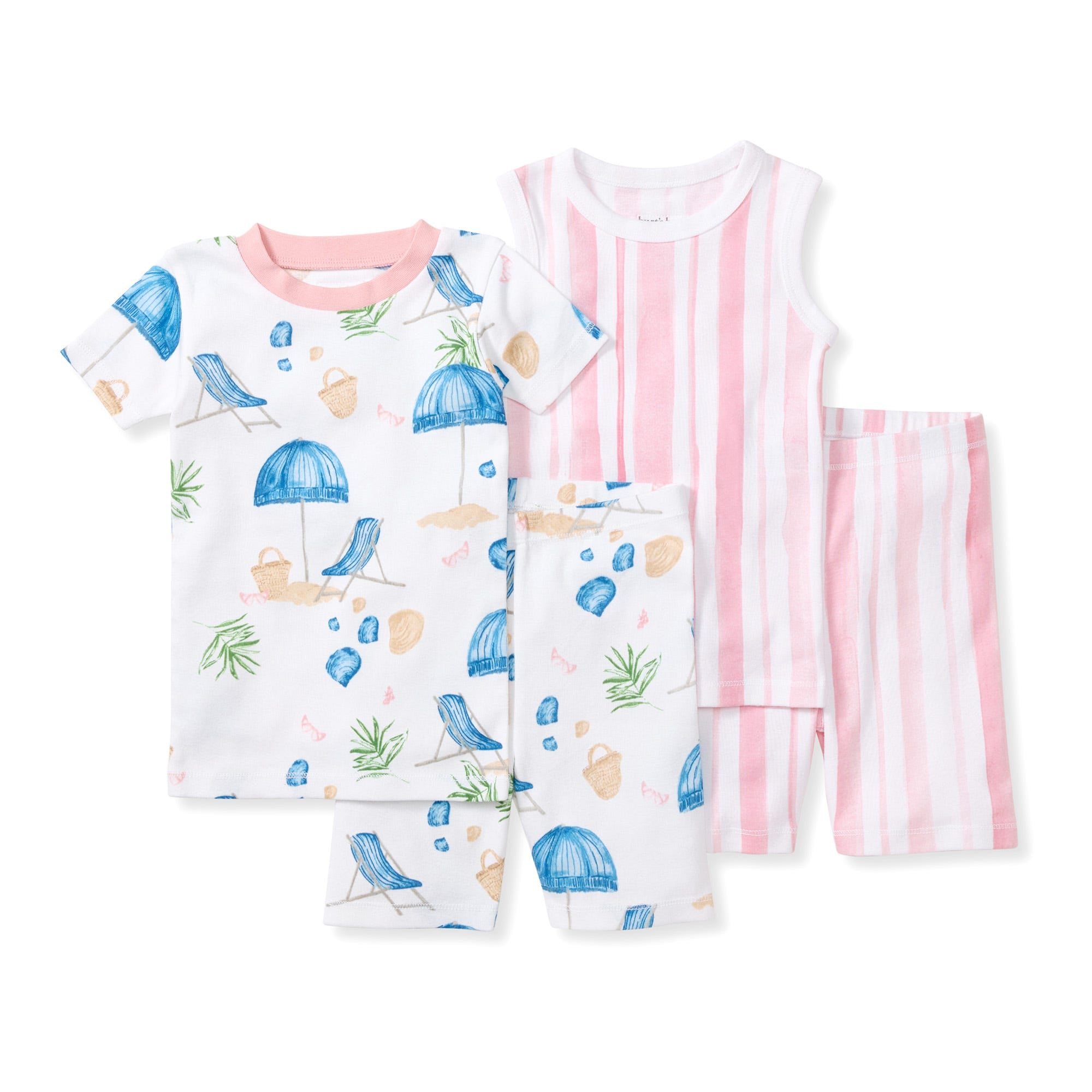 Santorini Beach Organic Cotton Two-Piece Pajamas 2 Pack、mySite、g9winljtr