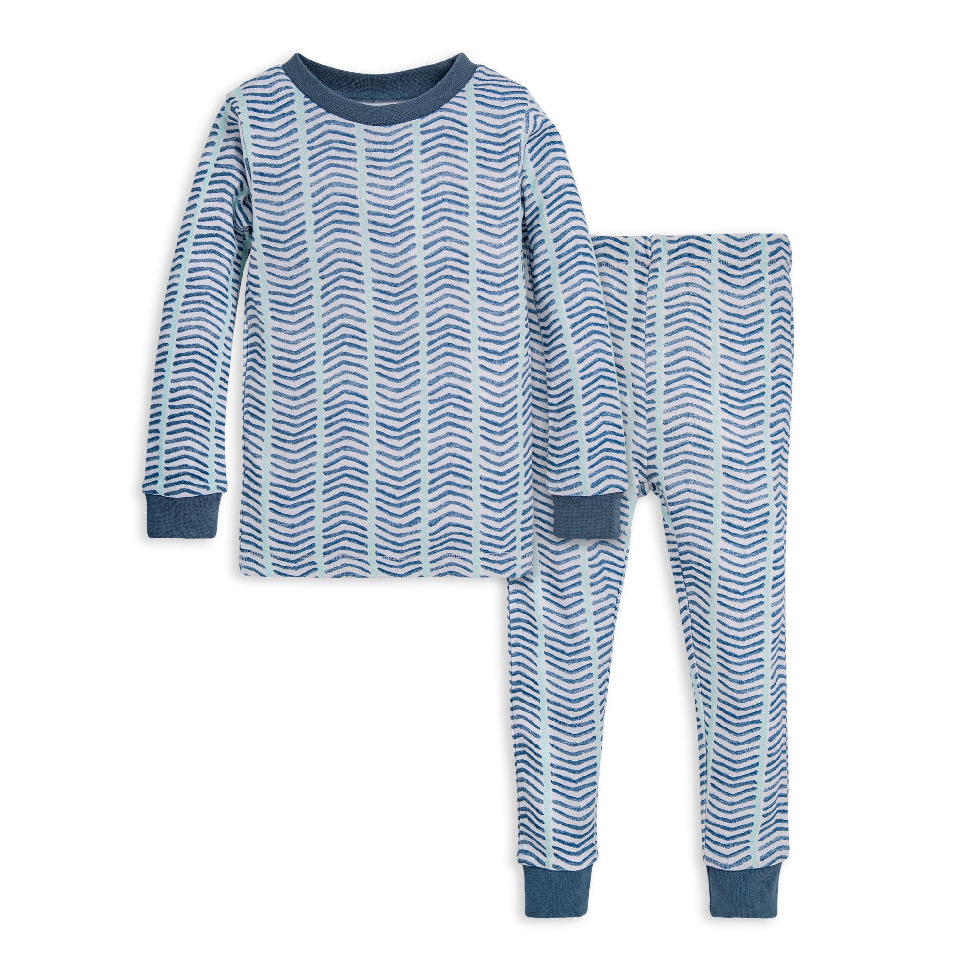 Watercolor Chevron Organic Cotton Snug Fit Pajamas、mySite、g9winljtr