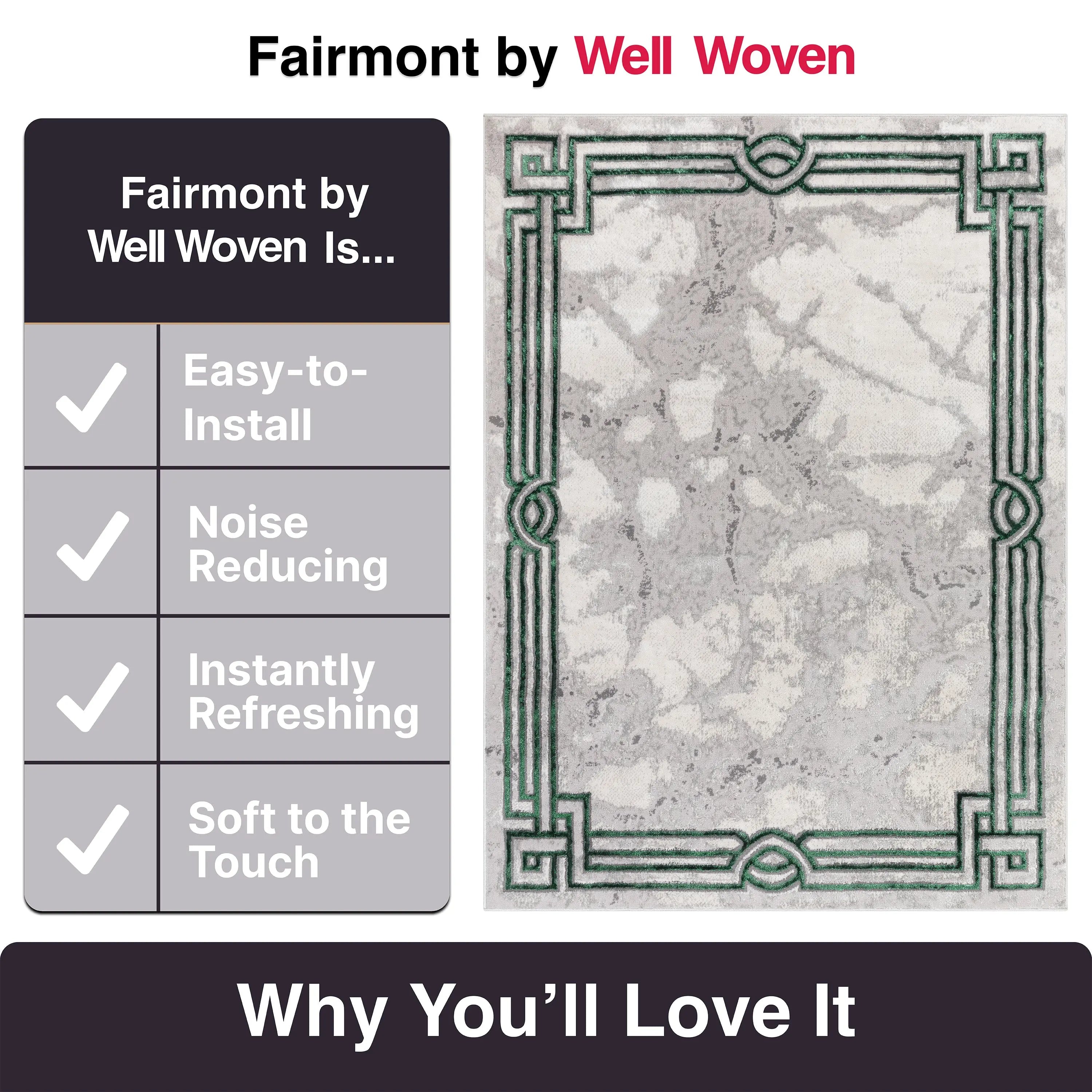 Huntington Retro Marble Border Glam Rug、mySite、gigharbornorthrealestate