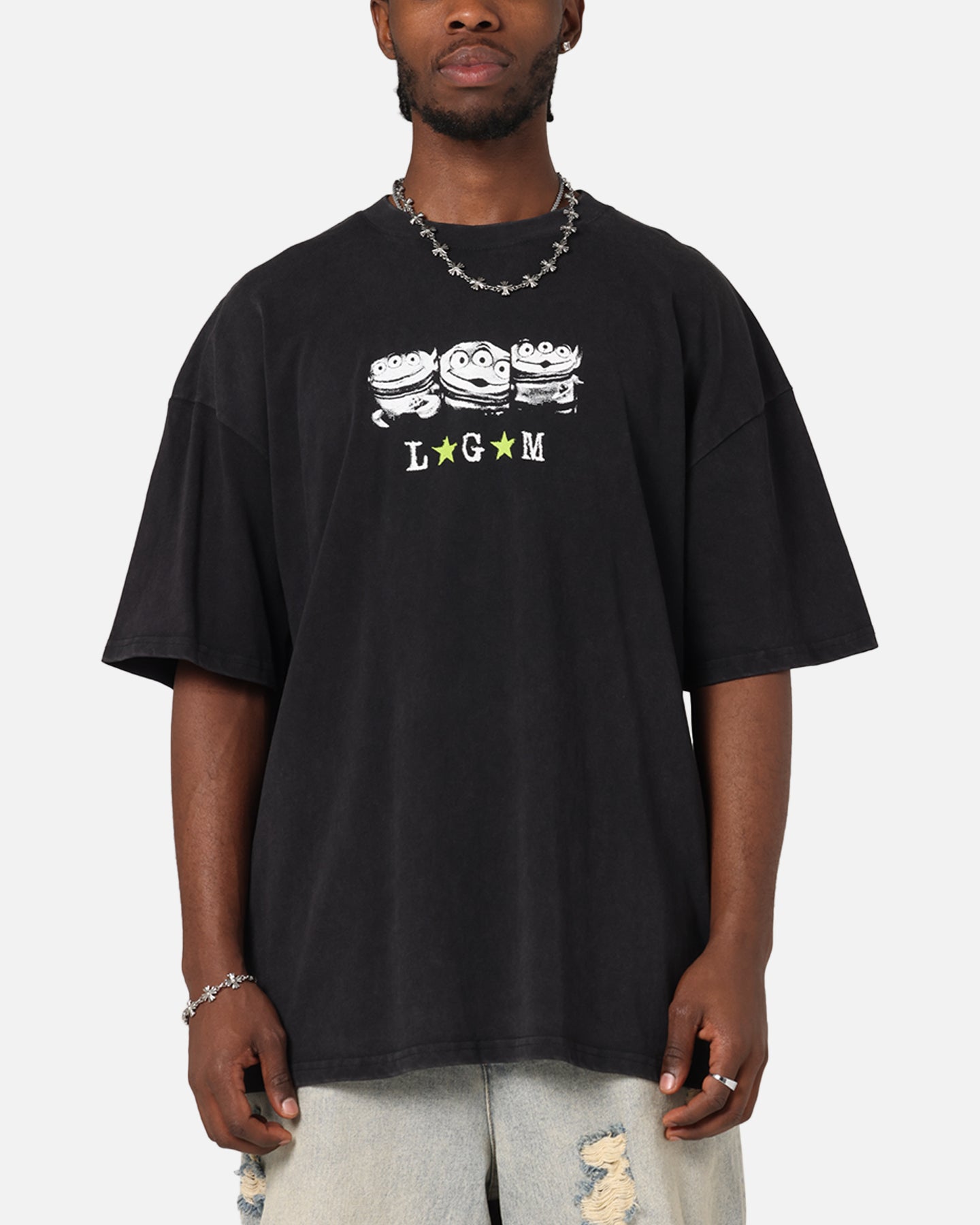 73 Studio Disney Pixar Toy Story Little Green Men Vintage T-Shirt Black Acidwash、mySite、zt4zffjzw