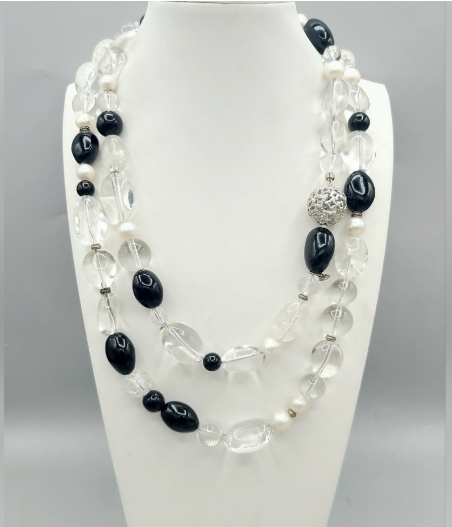 David Yurman Quatrefoil Necklace 鈥?Onyx, Crystal & Pearl、mySite、hinf8tx79