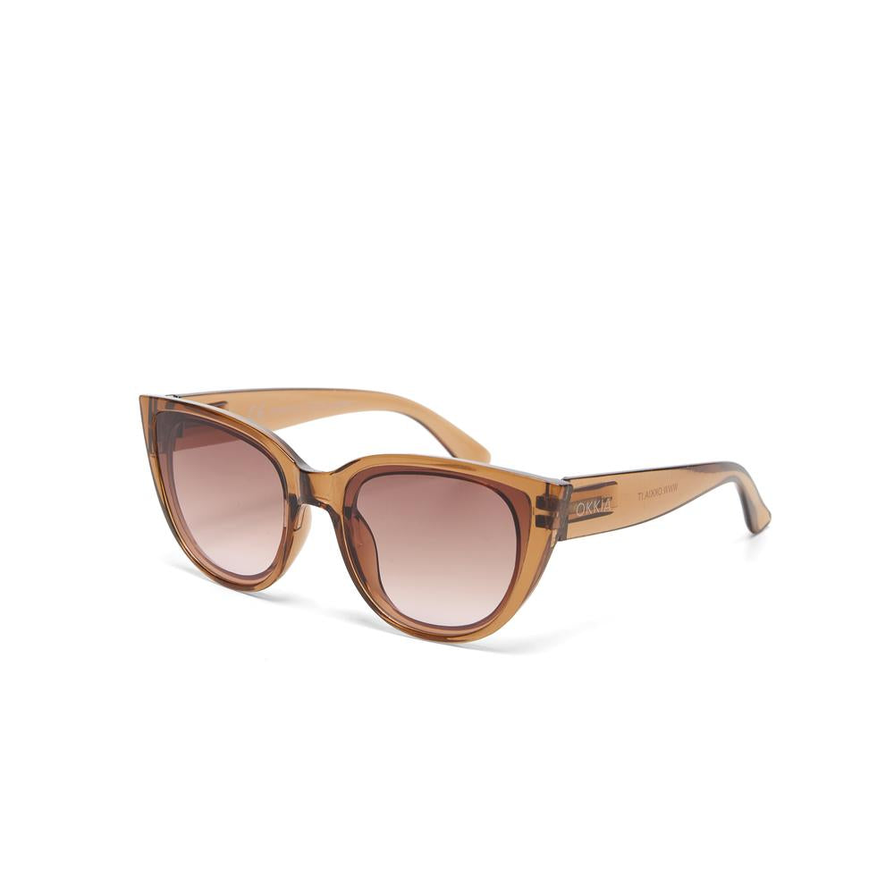 OKKYA - Occhiale Da Sole Premontato Gatto Lite - Montatura Trasparente Col. Trasparent Brown; Lens: Brown/Light Pink、mySite、fannypackpong
