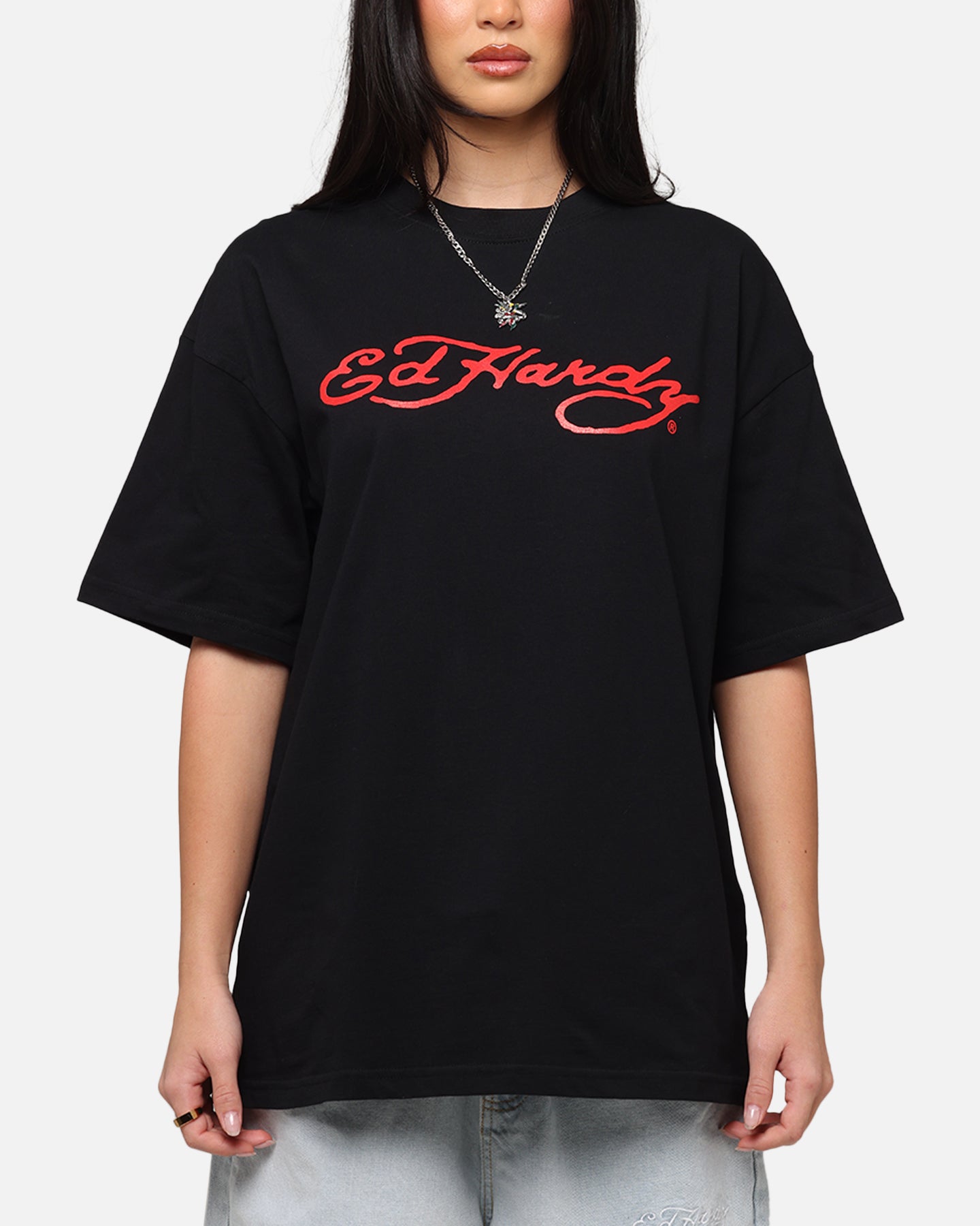 Ed Hardy Flourish Script T-Shirt Black、mySite、zt4zffjzw