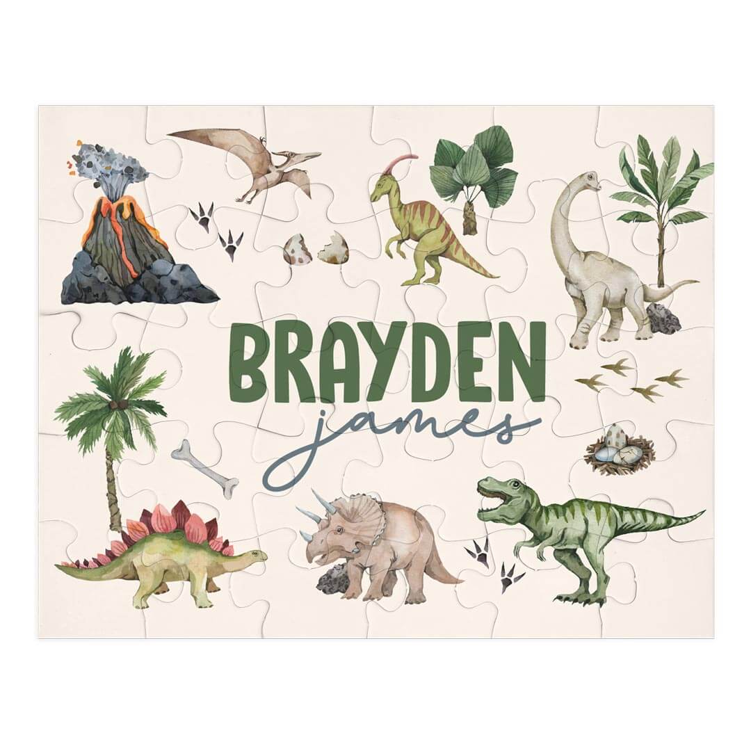  Kids Personalized 30 Piece Puzzle | Dino Tracks、mySite、layawaytickets