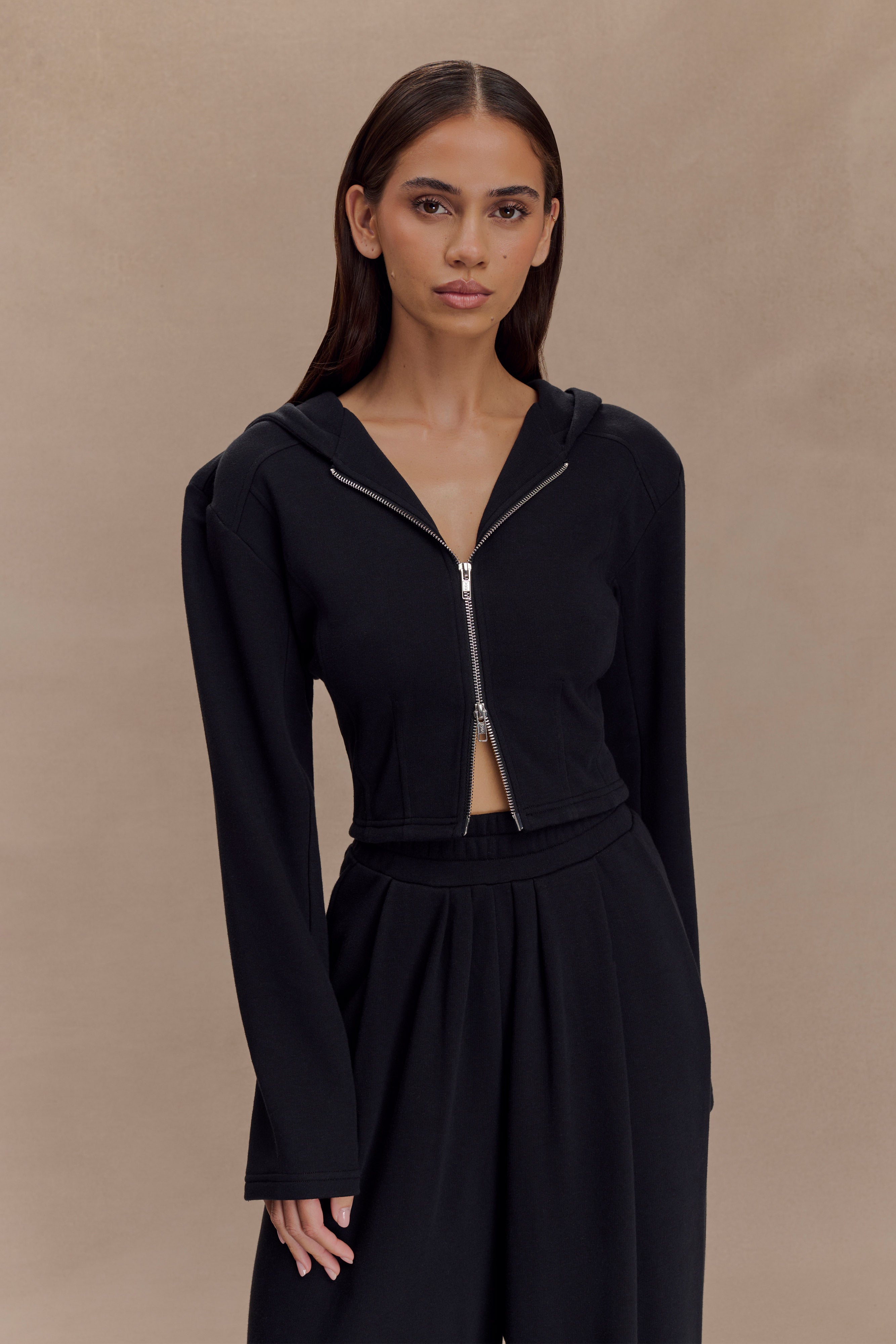 Quinn Zip Up Hoodie - Black、mySite、solidvoid