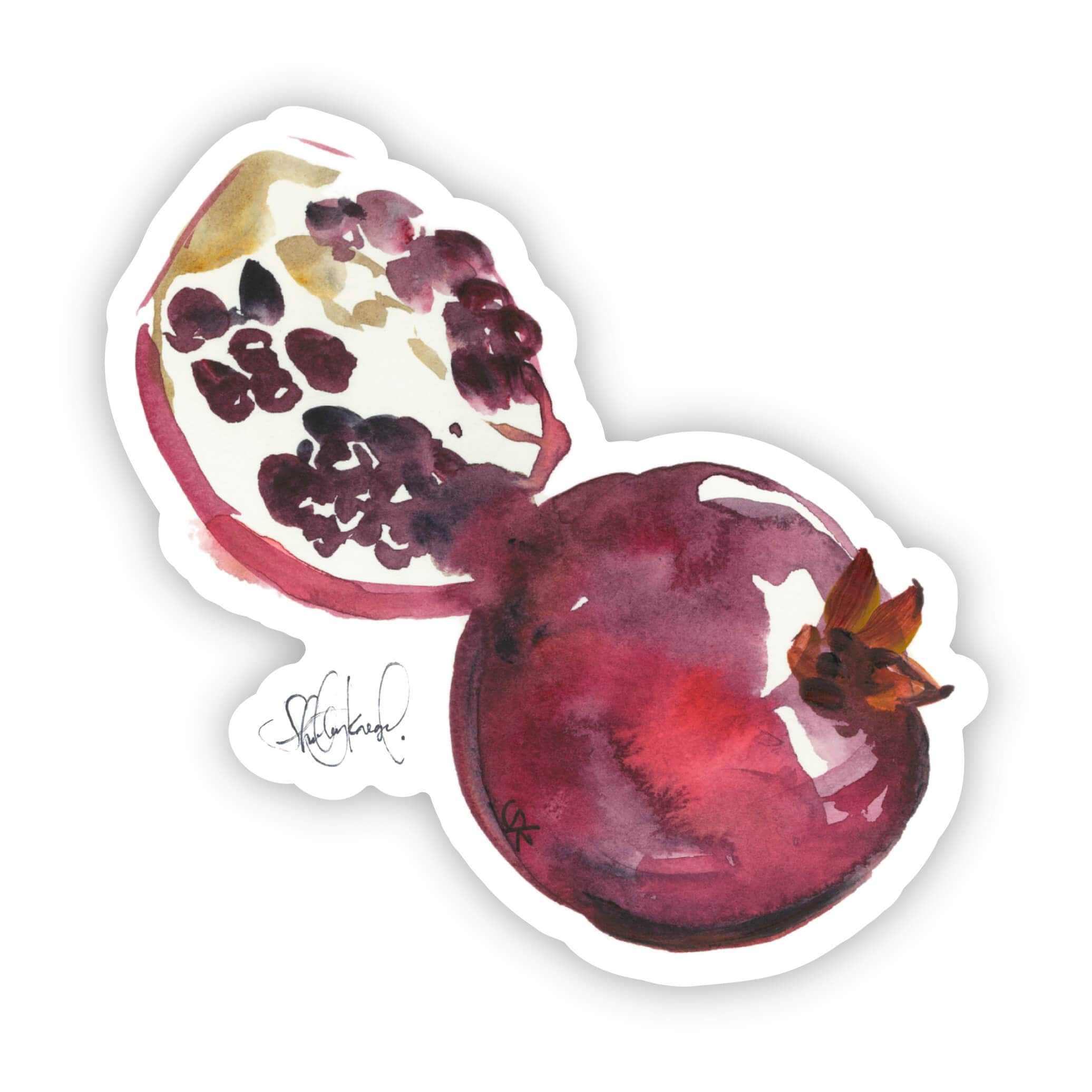 Pomegranate watercolor sticker、mySite、ghnorth