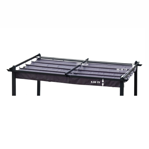 Replacement Canopy Top Cover Fabric for 13 x 10 Ft Outdoor Patio Retractable Pergola Sun-shelter Canopy、、eastwooduniform