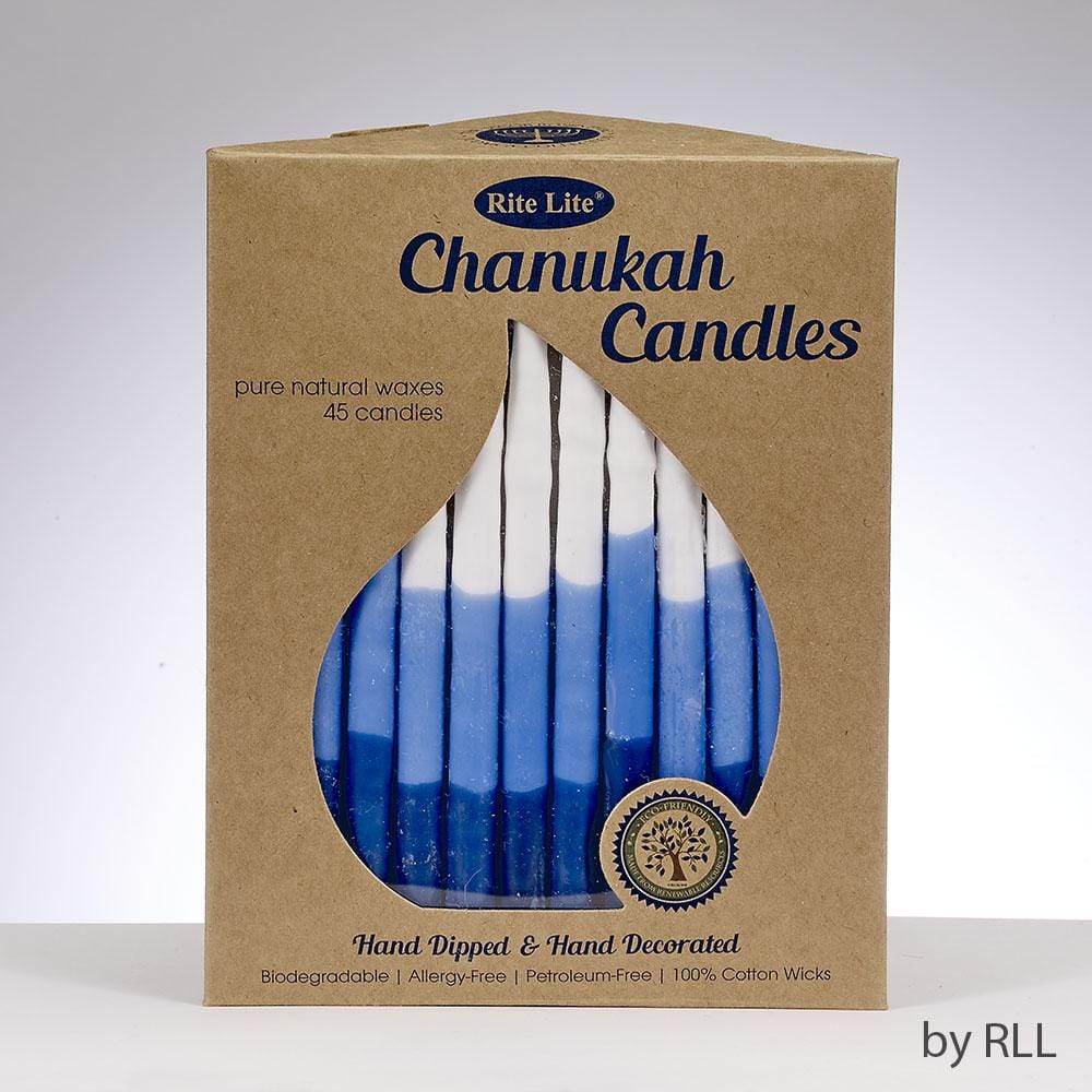 Pure Vegetable Wax Chanukah Candles - Tricolor Blue and White、mySite、topwebapps