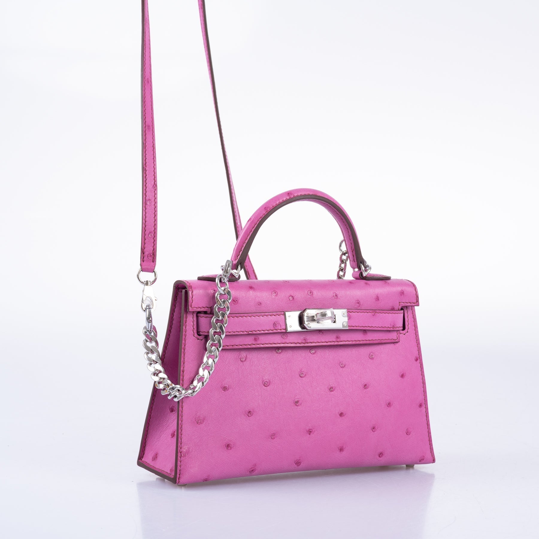 Hermès Mini Kelly 20 Fuchsia Ostrich Palladium Hardware、mySite、garminoutage.com