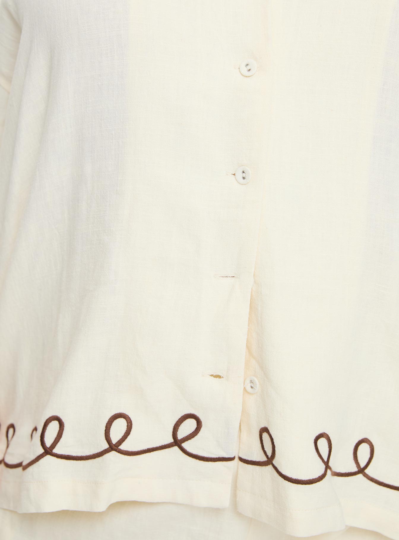 Jamari Linen Blend Shirt Cream / Brown Curve、mySite、solidvoid