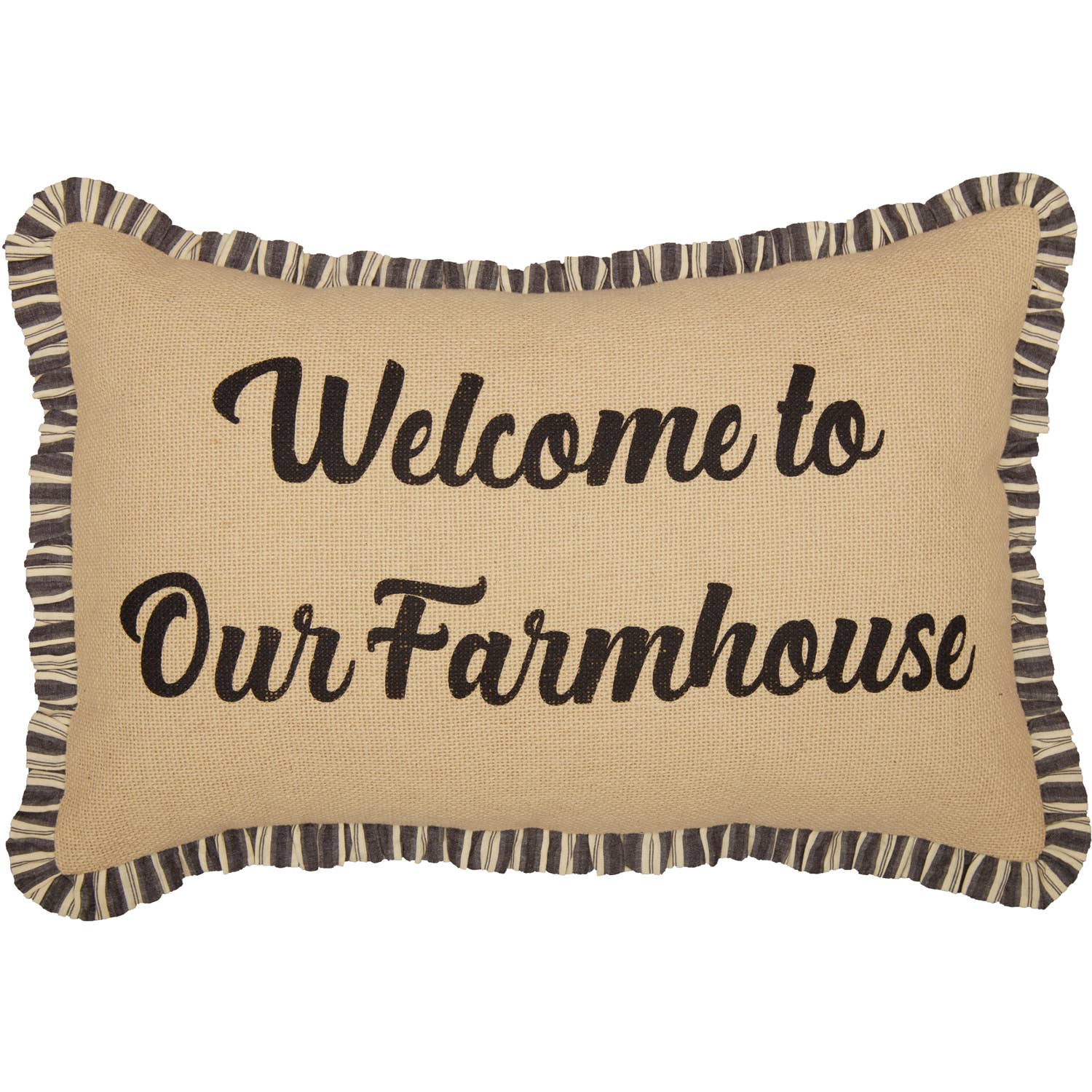 Welcome to Our Farmhouse Pillow 14x22 VHC Brands - Ashmont Burlap Vintage、mySite、g9winljtr