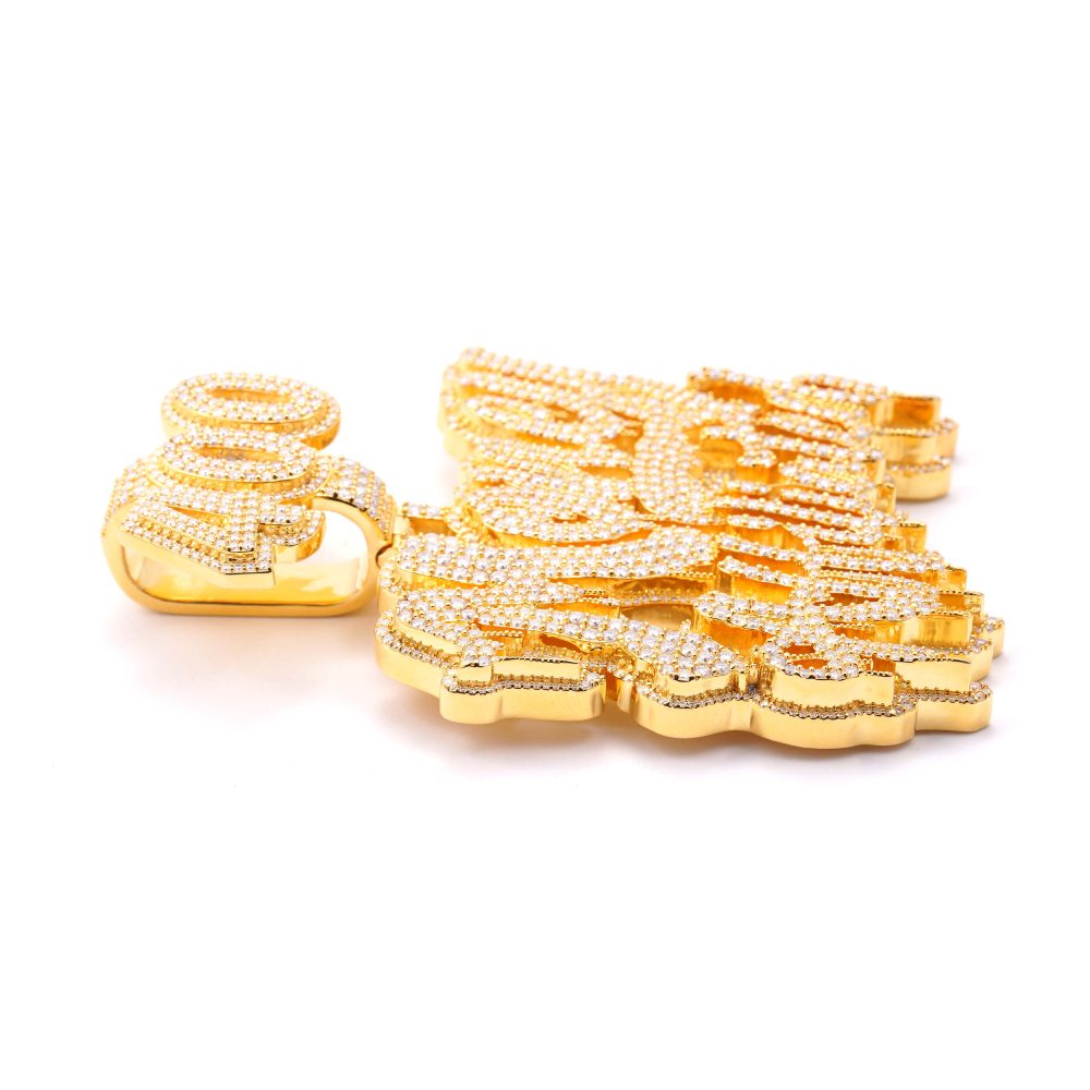 MONEY ATTITUDE Custom Moissanite Pendant 14K Yellow Gold、mySite、hinf8tx79