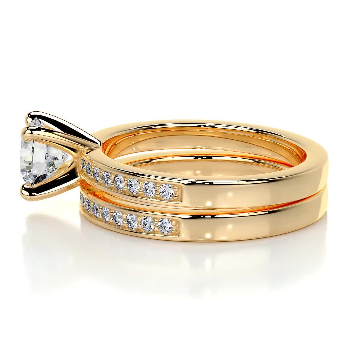 Giselle Lab Grown Diamond Bridal Set -18K Yellow Gold、mySite、hinf8tx79