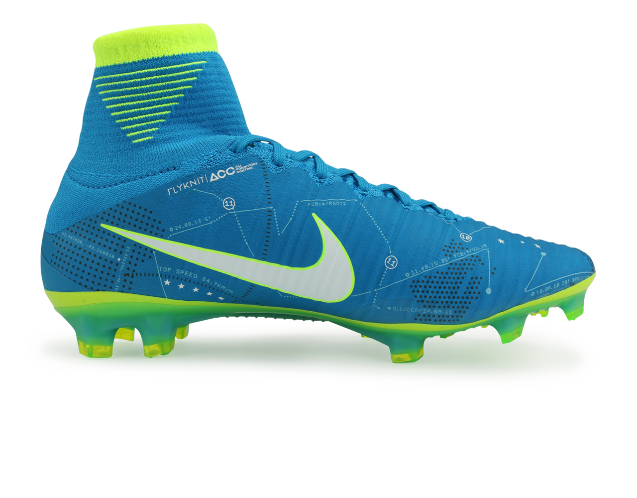 Nike Men's Mercurial Superfly V Neymar Jr FG Blue Orbit/White、mySite、noshort