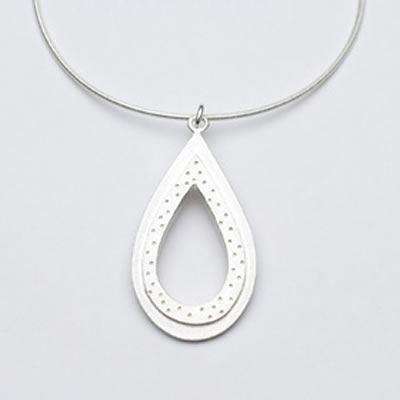 Emily Rosenfeld Sterling Silver Open Teardrop Necklace、mySite、topwebapps