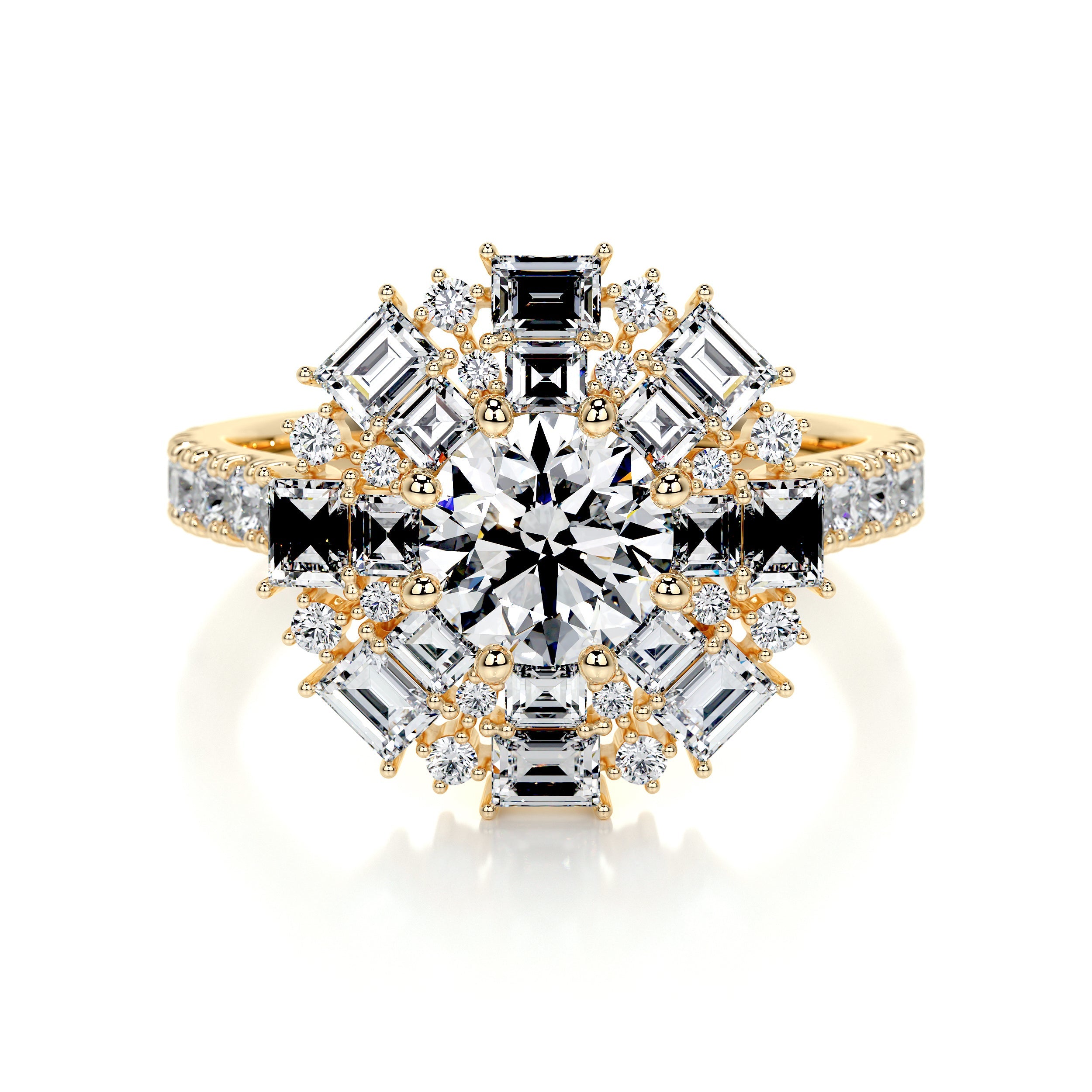 Snowflake Lab Grown Diamond Ring -18K Yellow Gold、mySite、hinf8tx79