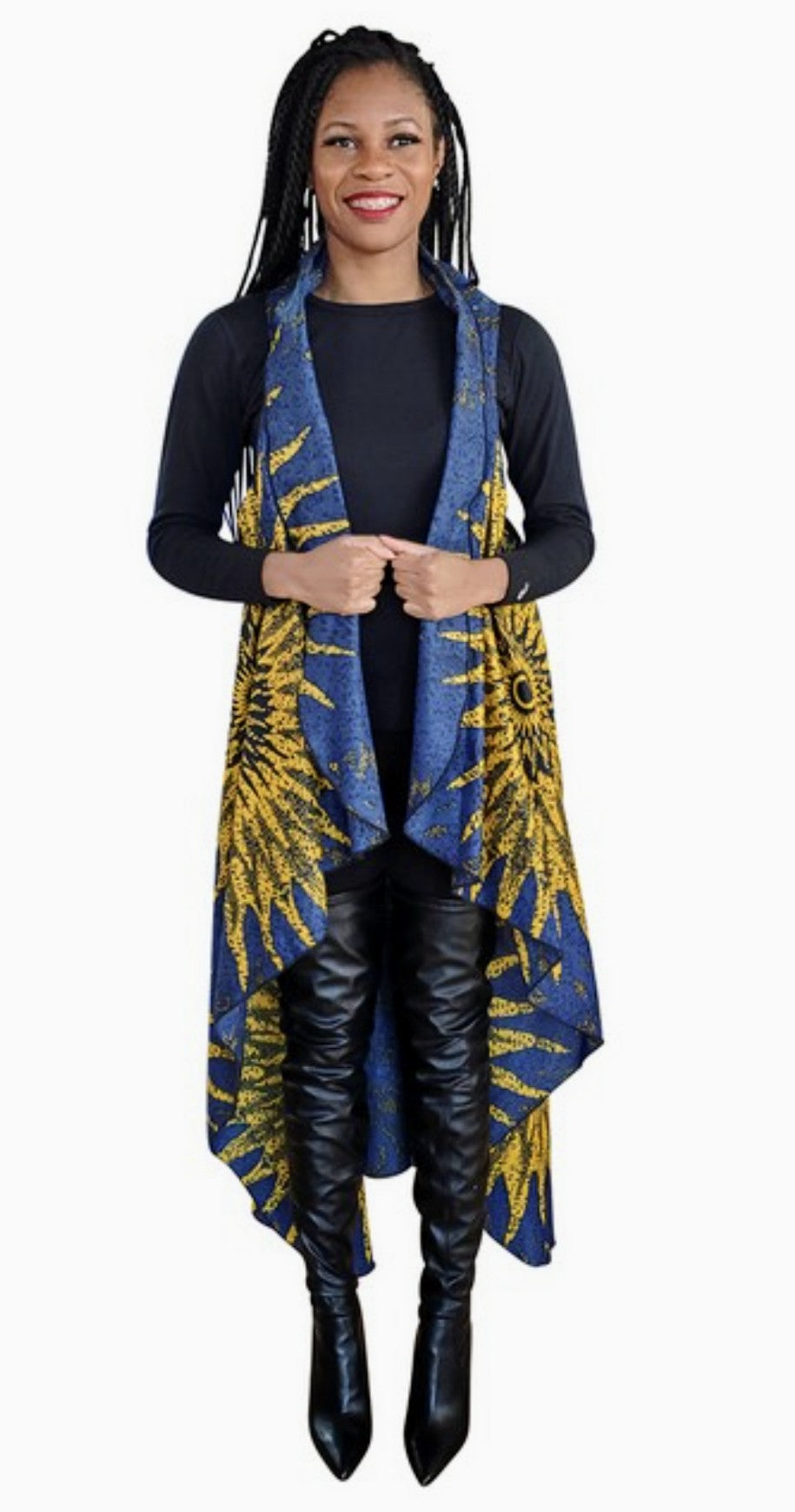 Dami African print Ankara Shawl Vest - DPPS4071、mySite、solidvoid