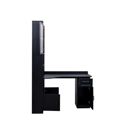 Home Office Computer Desk with Hutch, Antiqued Black finish、、casual