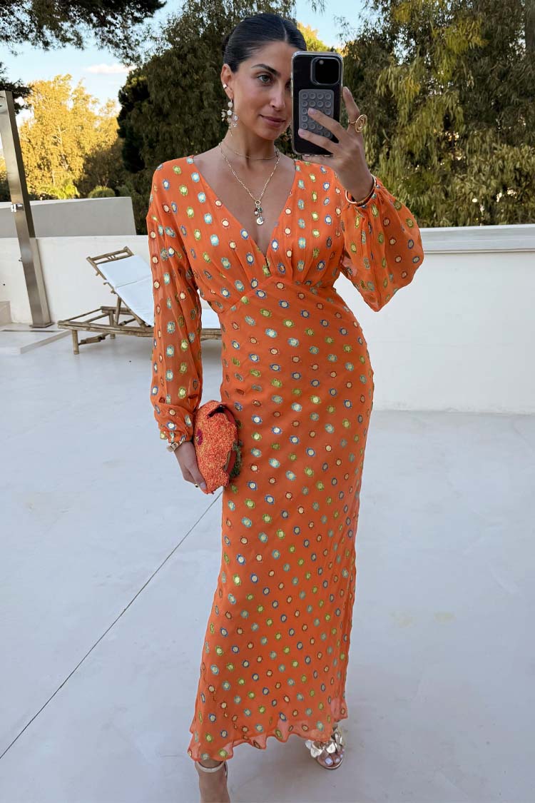 Coral Multi Foil Emma Dress、mySite、solidvoid