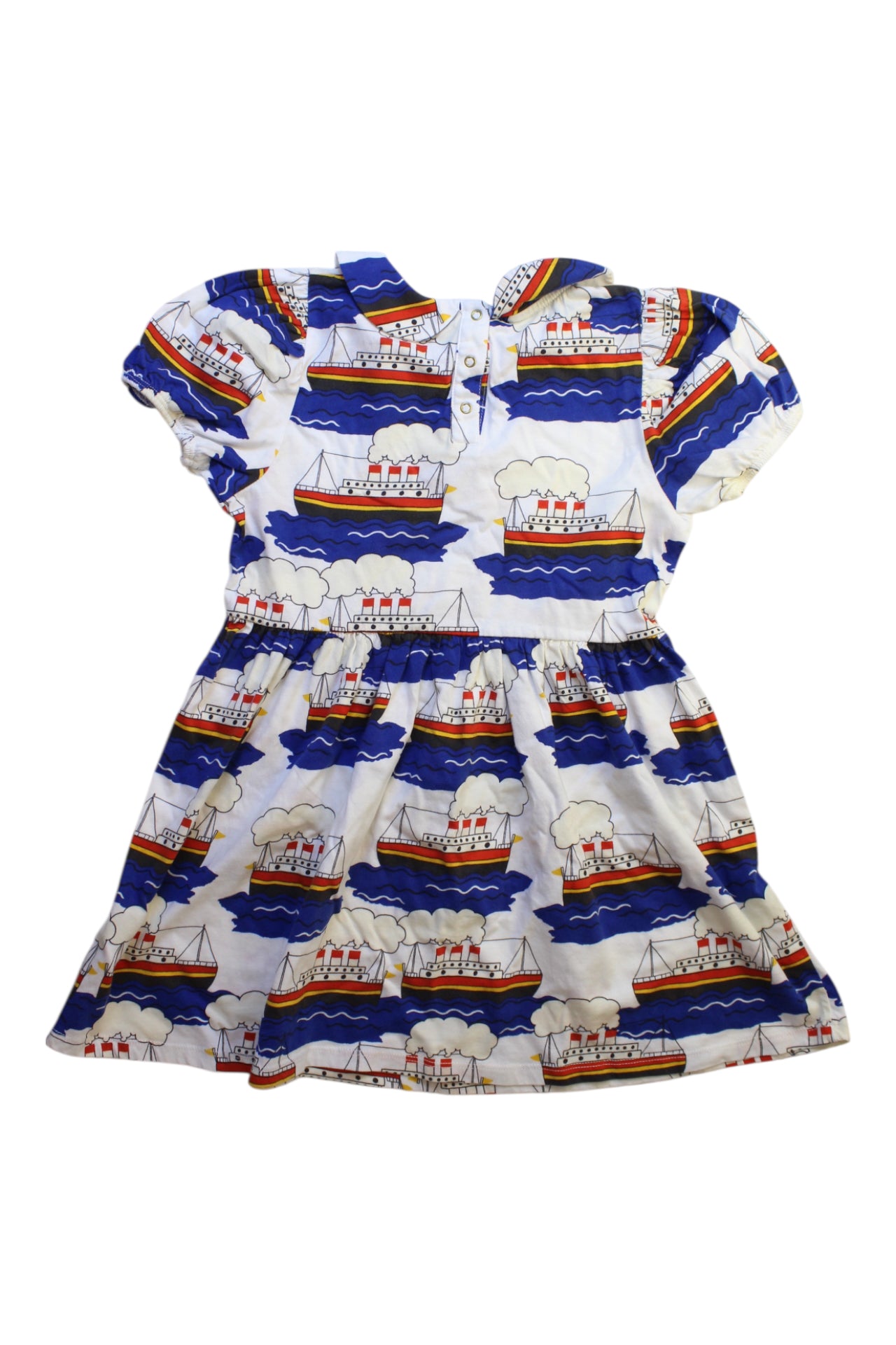 Mini Rodini Ship Print Short Sleeve Dress 7Y、mySite、g9winljtr