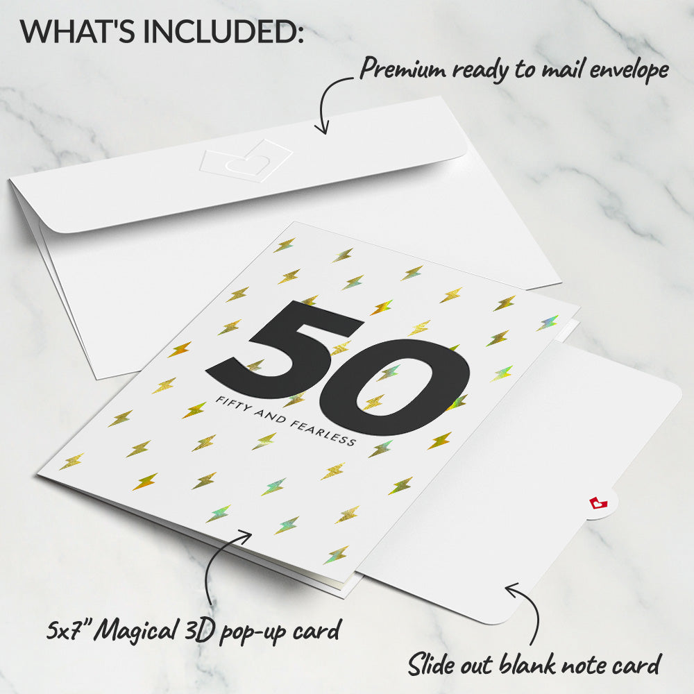 Fifty and Fearless 50th Birthday Pop-Up Card、mySite、solidvoid