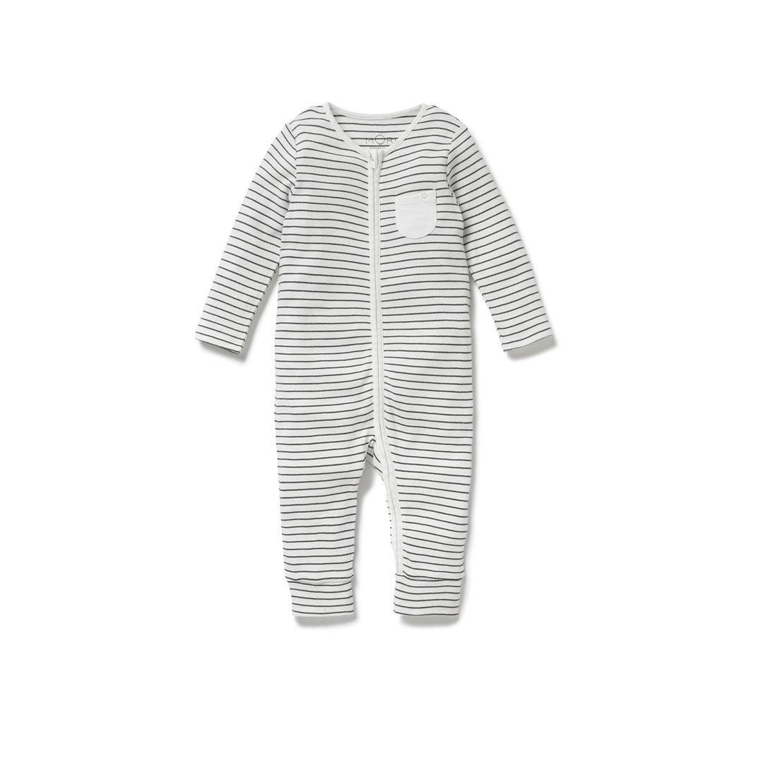  MORI Clever Zip Sleepsuit - Grey Stripe、mySite、merchandisen