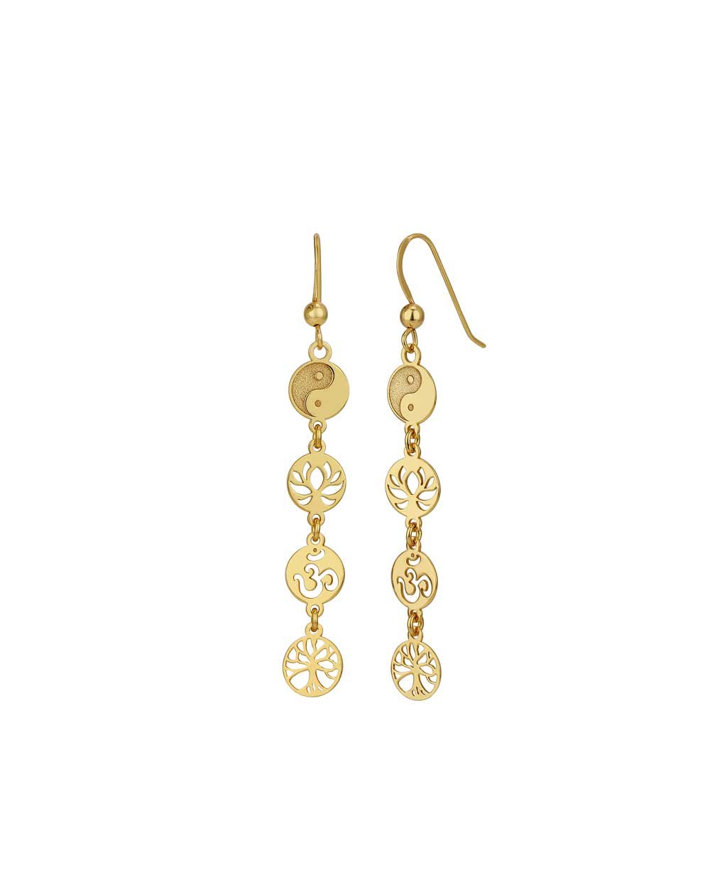 Dainty Meaningful Symbols Link Gold Plated Earrings、mySite、topwebapps