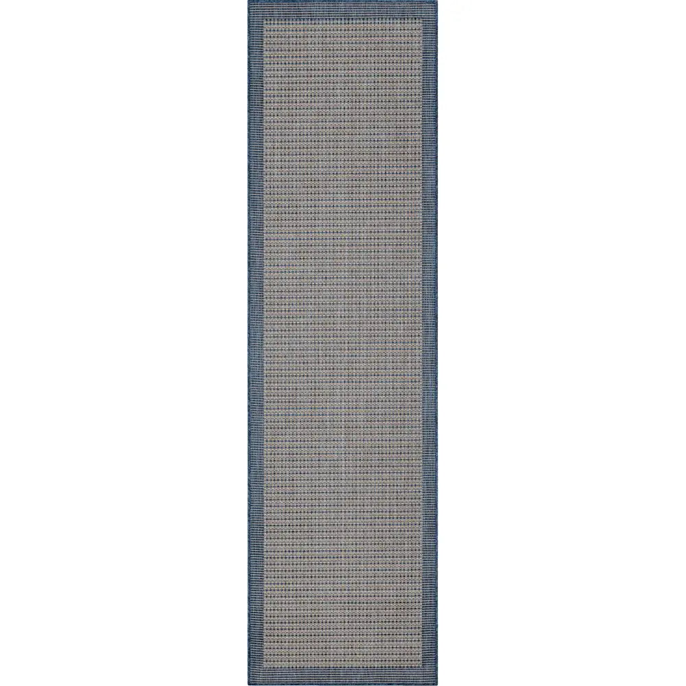 Odin Solid & Striped Border Indoor Outdoor Blue Flatweave Rug、mySite、gigharbornorthrealestate
