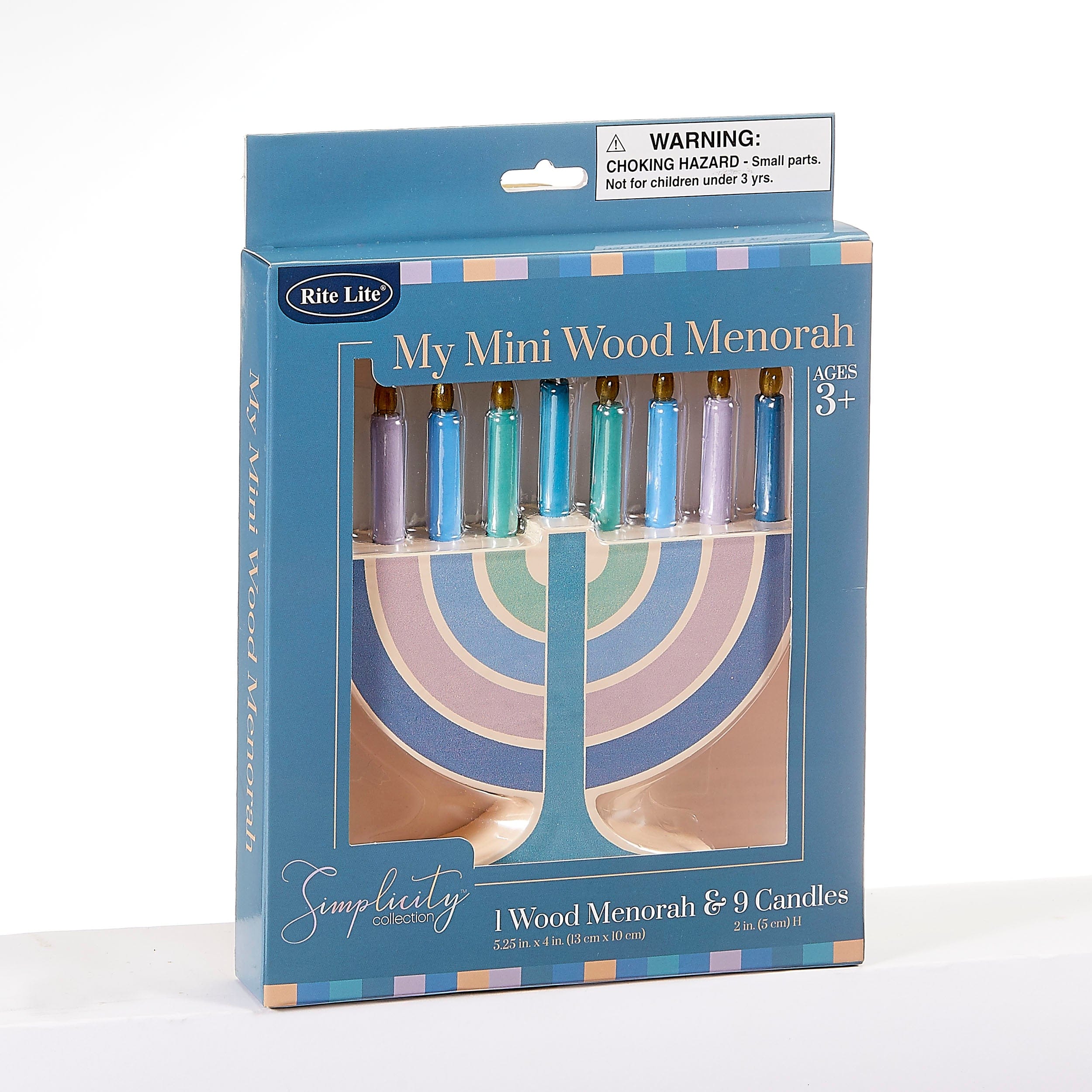 Mini Wood Menorah With Removable Wooden Candles - Pastel、mySite、topwebapps