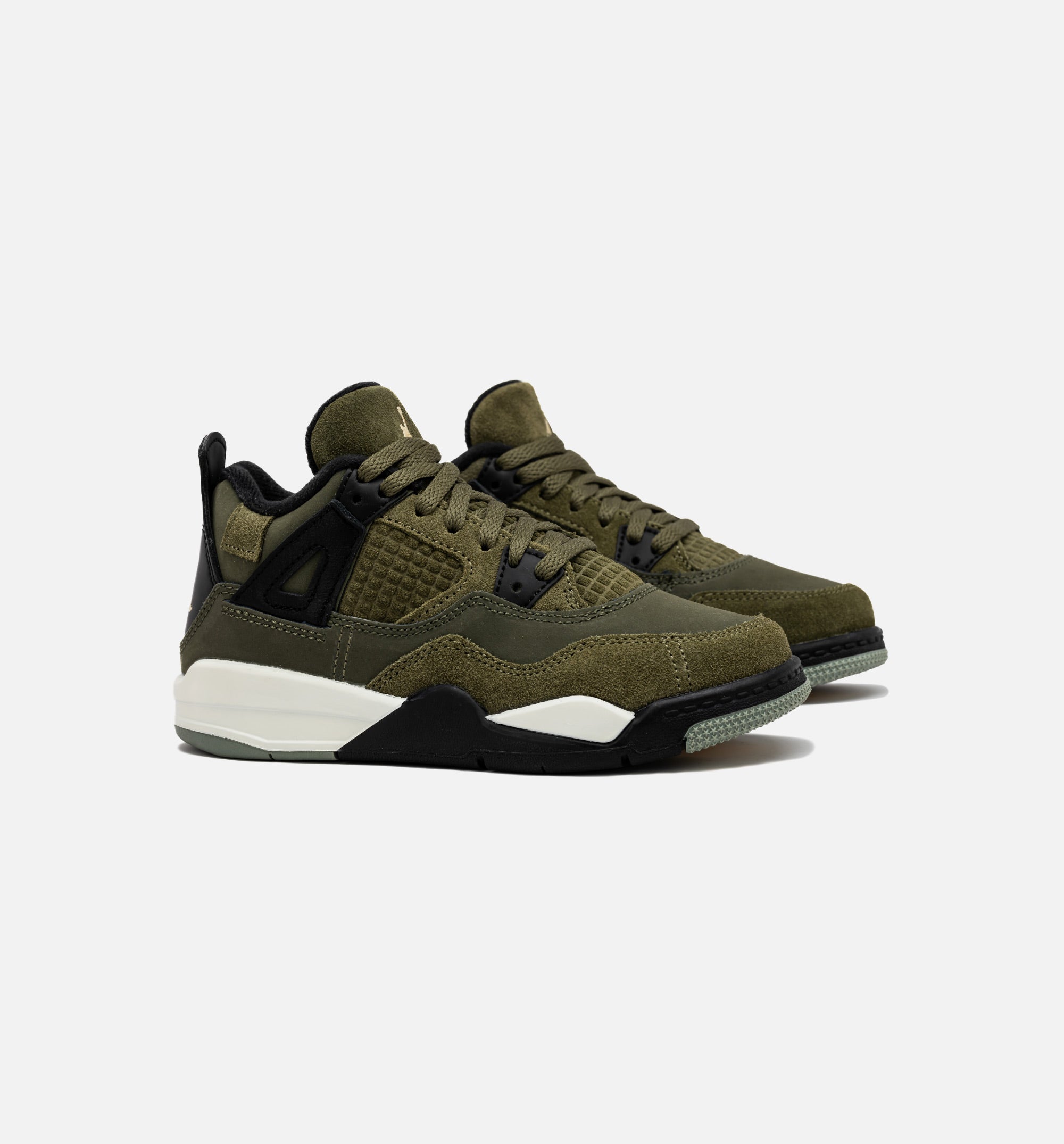 Air Jordan 4 Retro Craft Olive Preschool Lifestyle Shoe - Medium Olive/Black、mySite、dreamappss