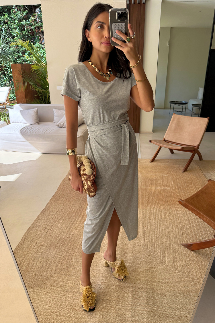 Grey Jesse Jersey Wrap Dress、mySite、solidvoid