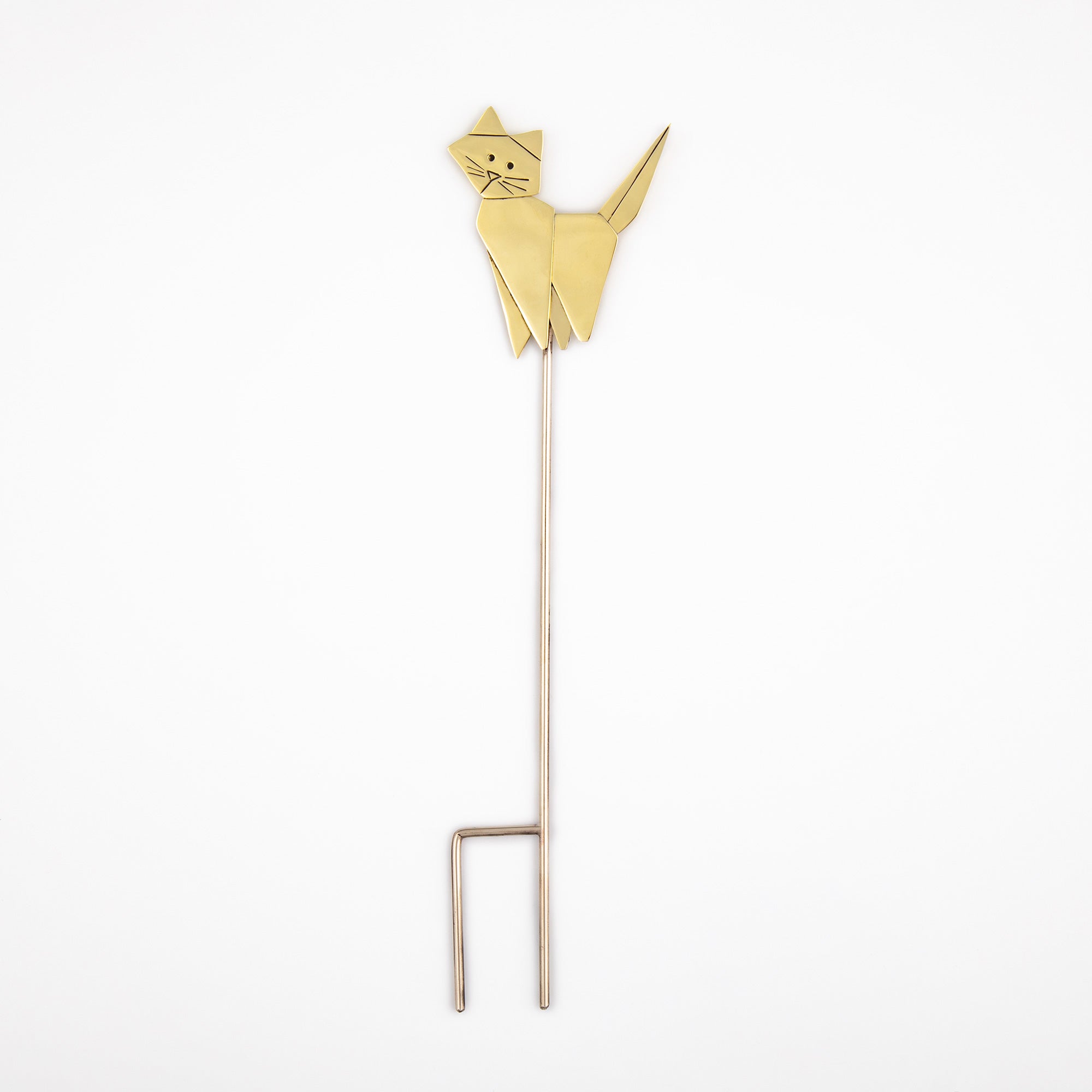 Origami Cat Mixed Metal Plant Stake、mySite、camillekostekn
