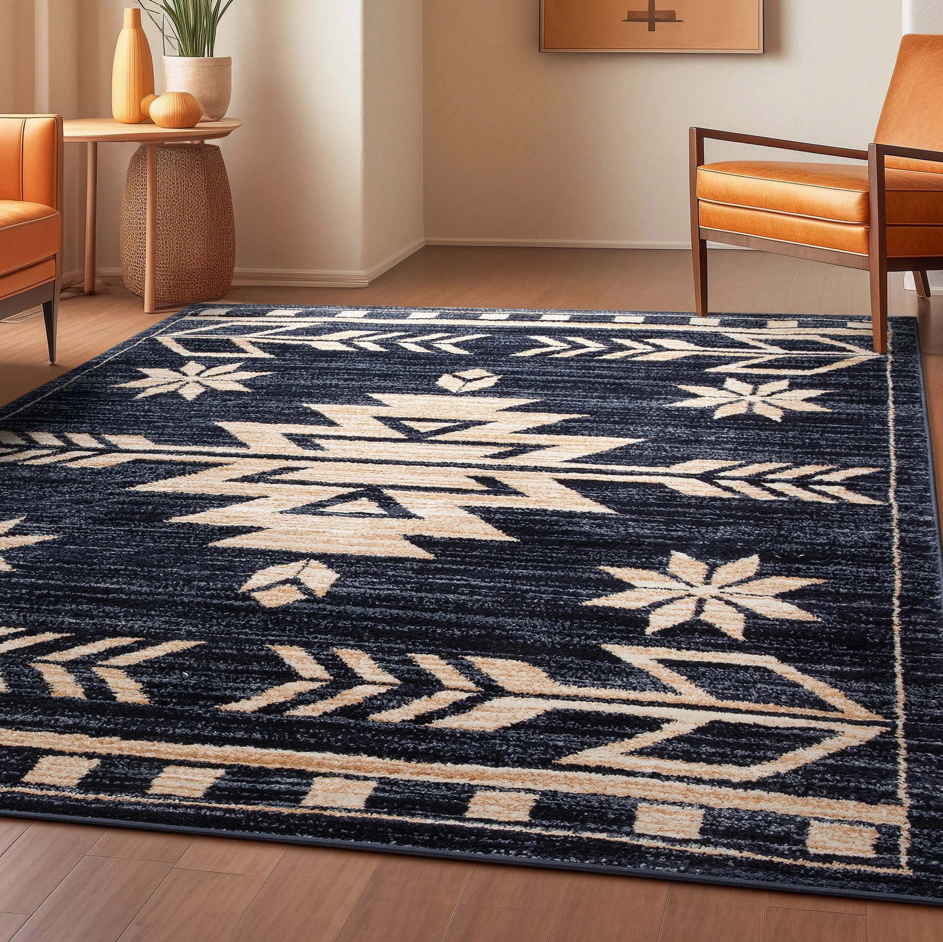Canton Southwestern Tribal Bohemian Blue Rug、mySite、gigharbornorthrealestate