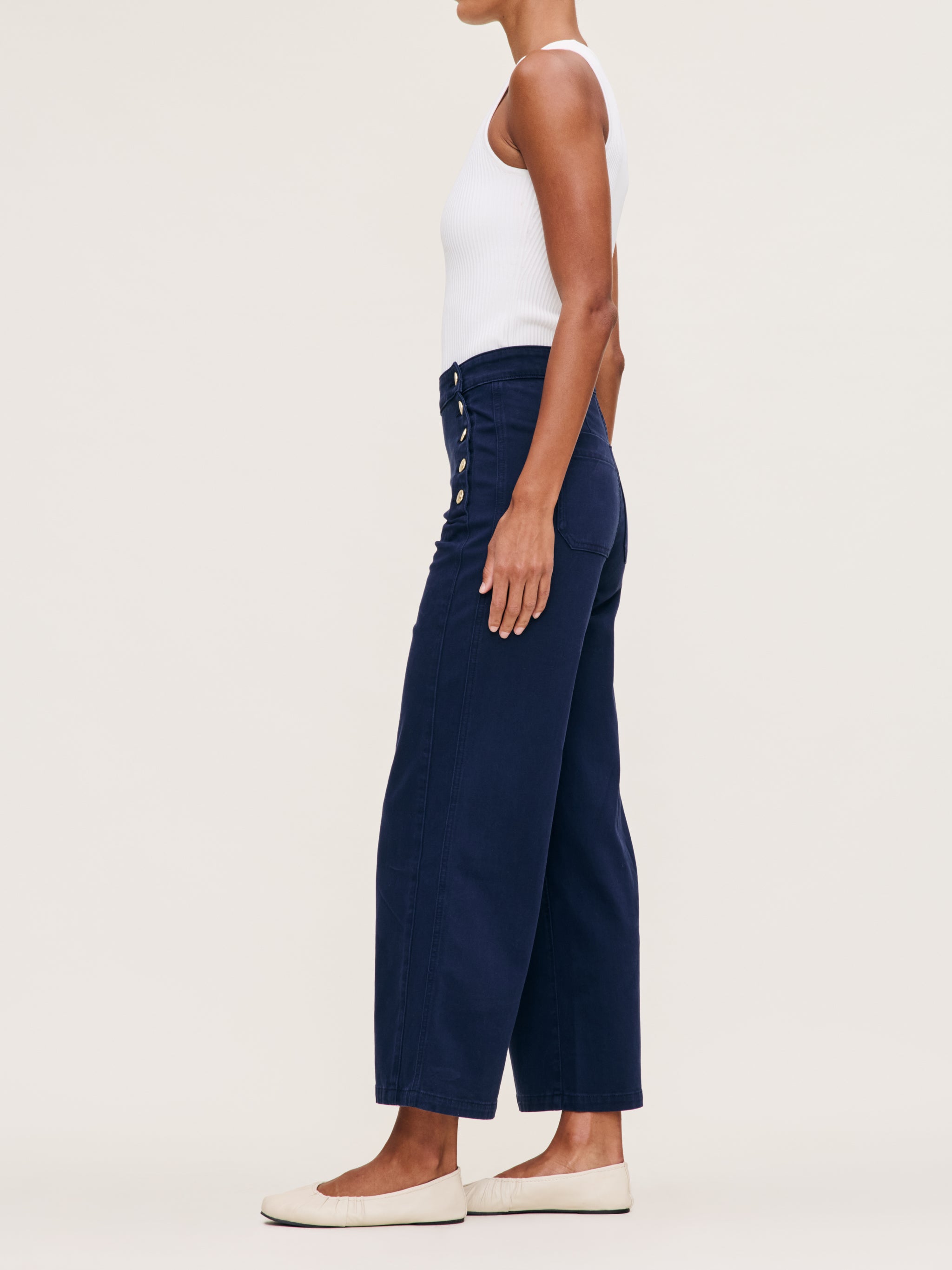 DL1961 Hepburn Wide Leg: High Rise Ankle, Bright Navy、mySite、noshort