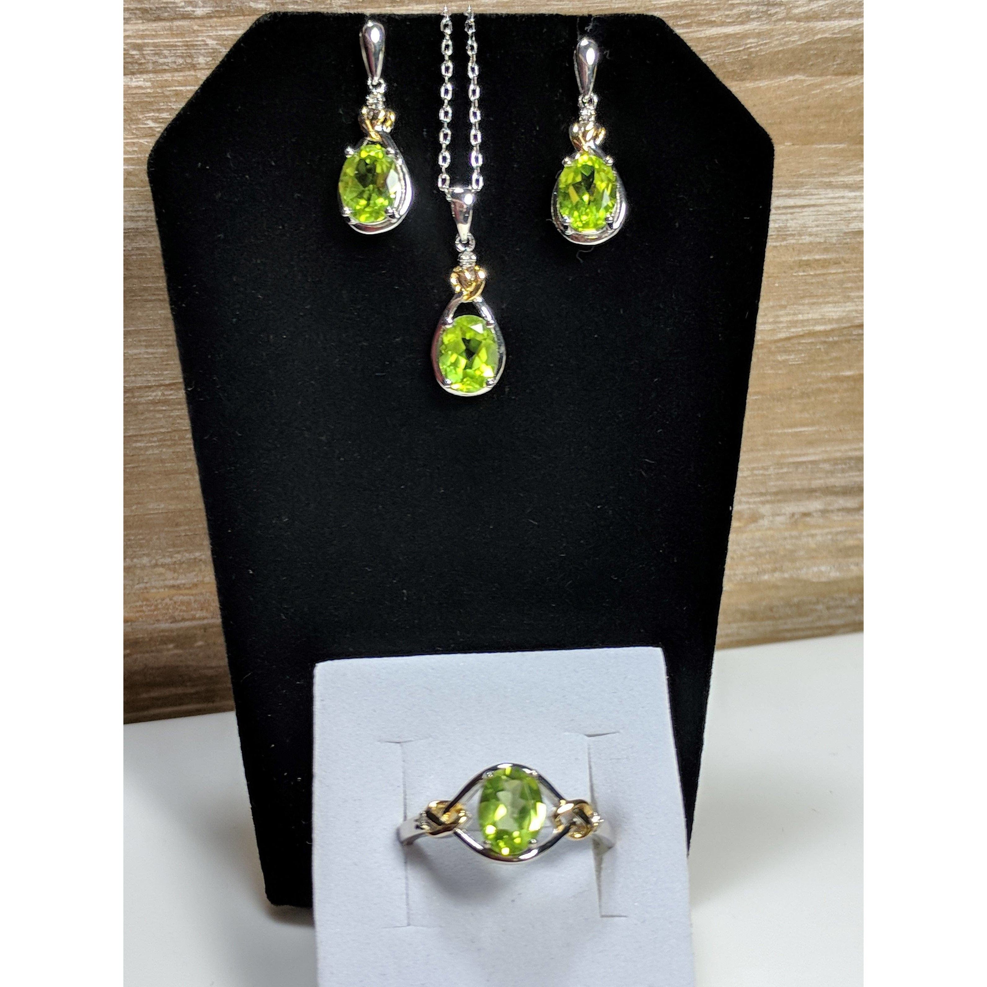 Celtic Love Knot Jewelry SET-Diamonds & REAL Gemstones in Sterling Silver、mySite、g9winljtr