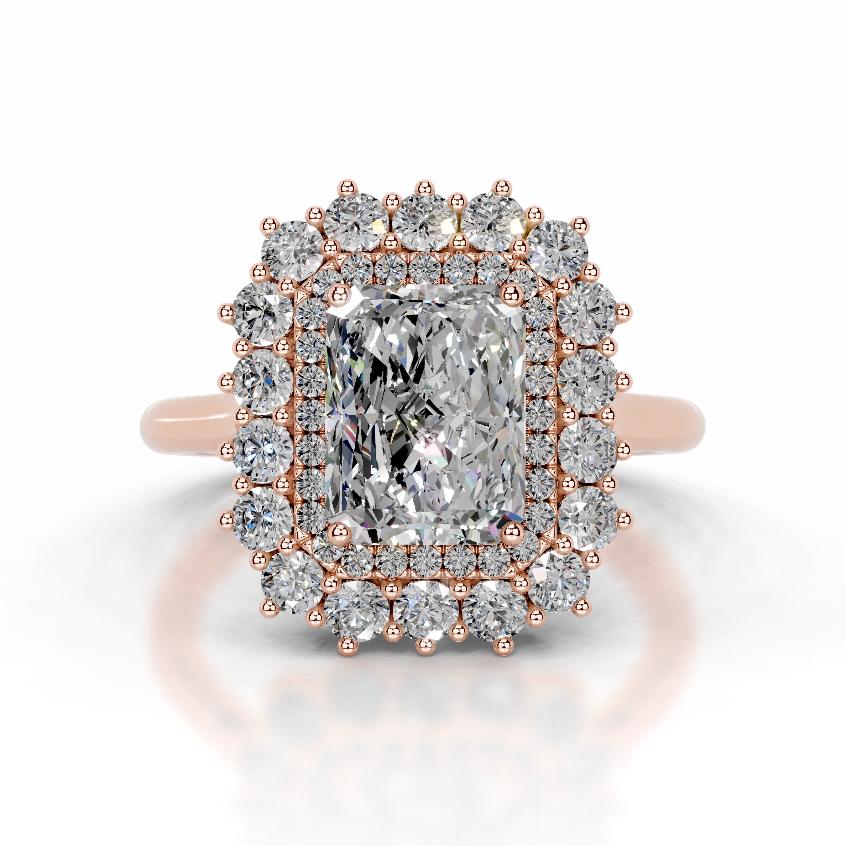 Adriana Moissanite & Diamond Ring - 14K Rose Gold、mySite、hinf8tx79