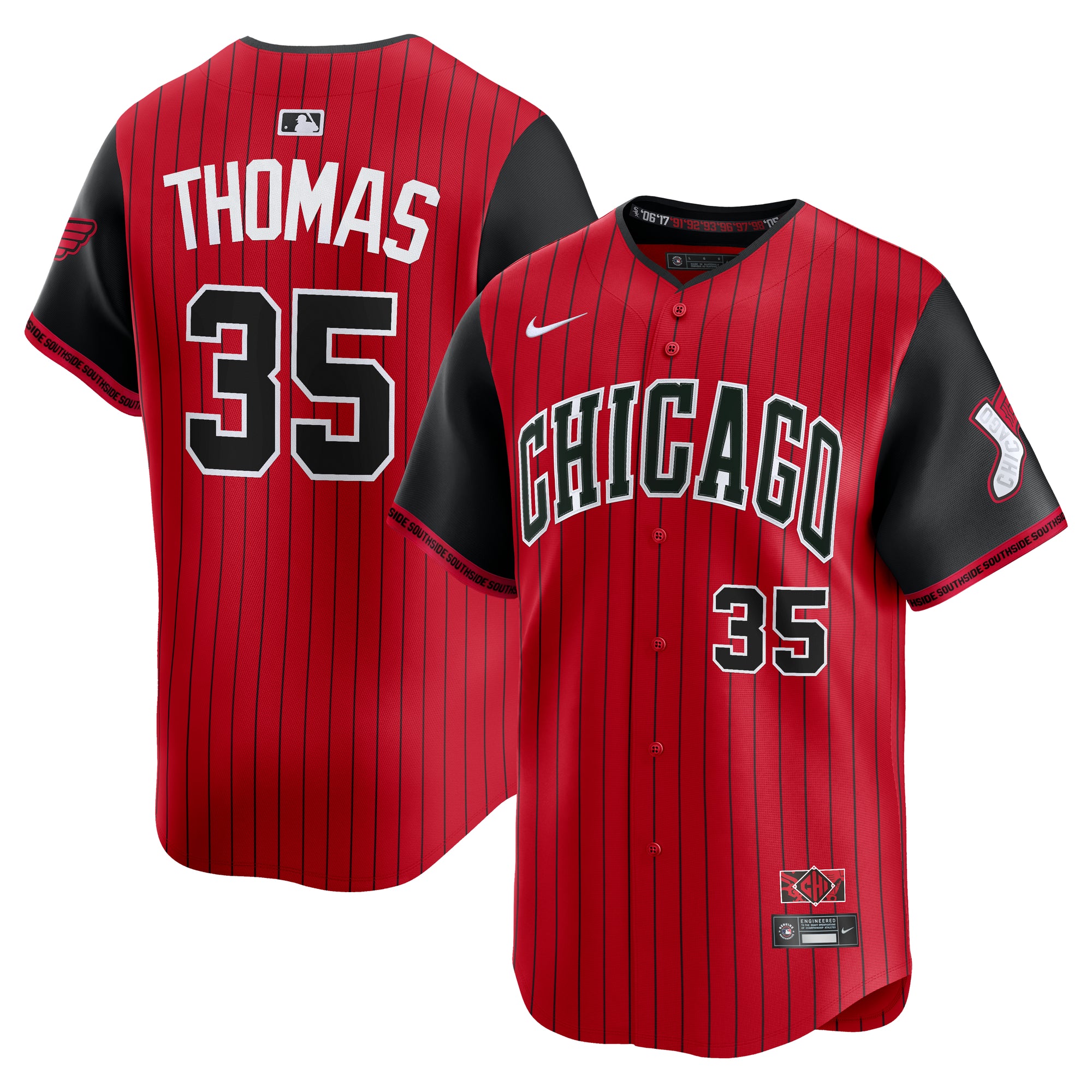 Frank Thomas Chicago White Sox Nike Men's Red/Black 2025 City Connect Limited Jersey、mySite、vikingsvslions