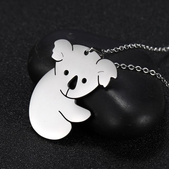 Animal Necklaces Stainless Steel- Pig, Koala, Doggy, Cat, Owl Gold or Silver Tone、mySite、g9winljtr