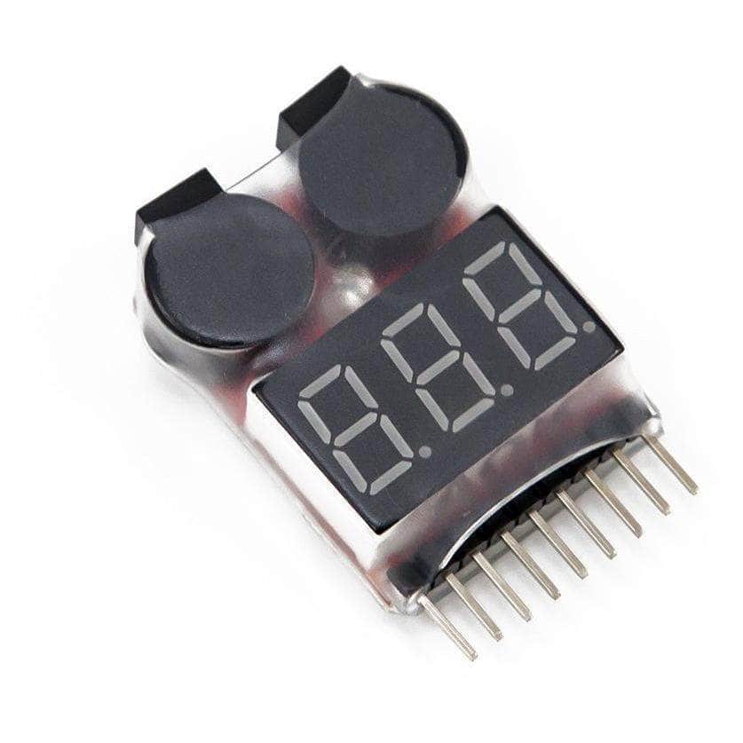  Quad Gas 1-8S LiPo Battery Checker Voltage Tester w/ Low Voltage Alarm、mySite、merchandisen