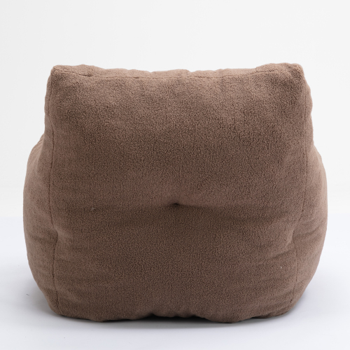010-Soft Teddy Fabric Tufted Foam Bean Bag Chair With Teddy Fabric Ivory White、、casual