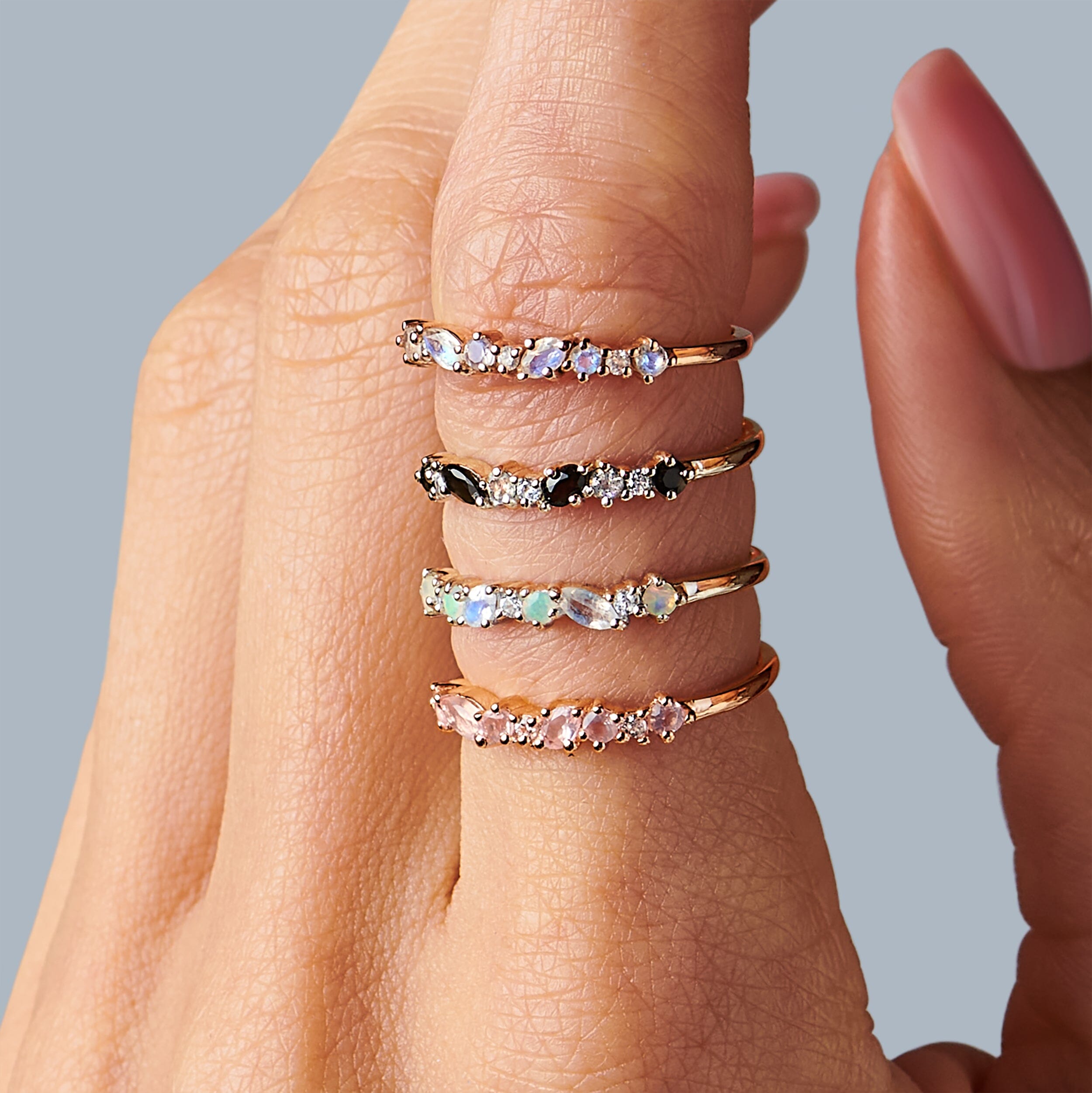 Rose Quartz White Zircon Ring - Grace、mySite、hinf8tx79