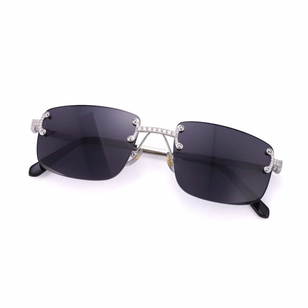 Moissanite Rimless Square Sunglasses 14K Gold、mySite、hinf8tx79