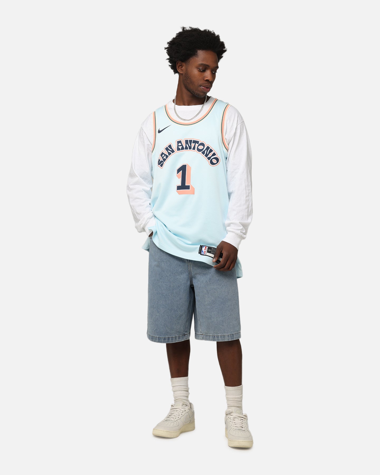 Nike Victor Wembanyama San Antonio Spurs #1 City Edition 2024/25 Nike Dri-Fit NBA Swingman Jersey Blue、mySite、zt4zffjzw
